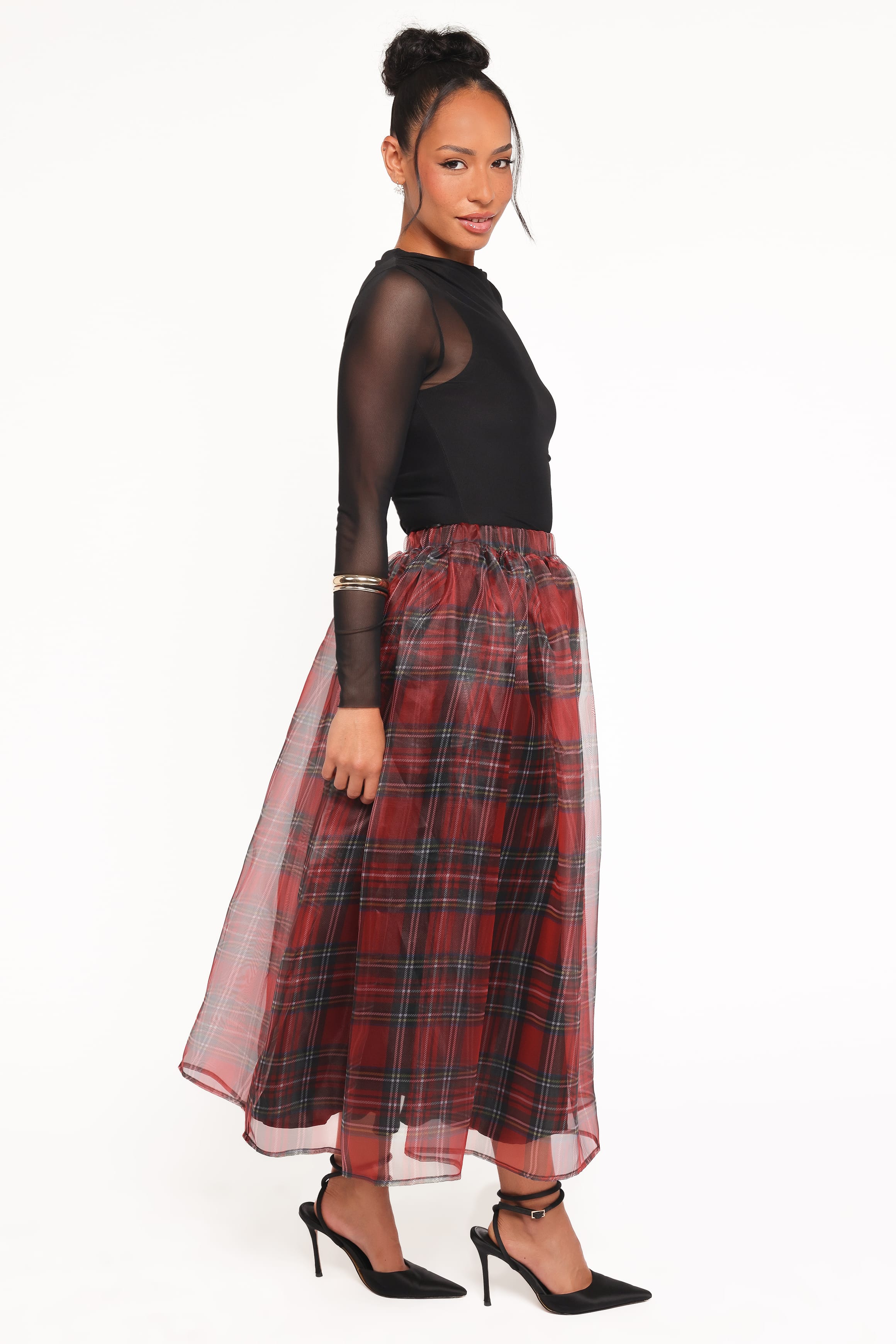 BOTTOMS Bonita Midi Skirt - Red Plaid