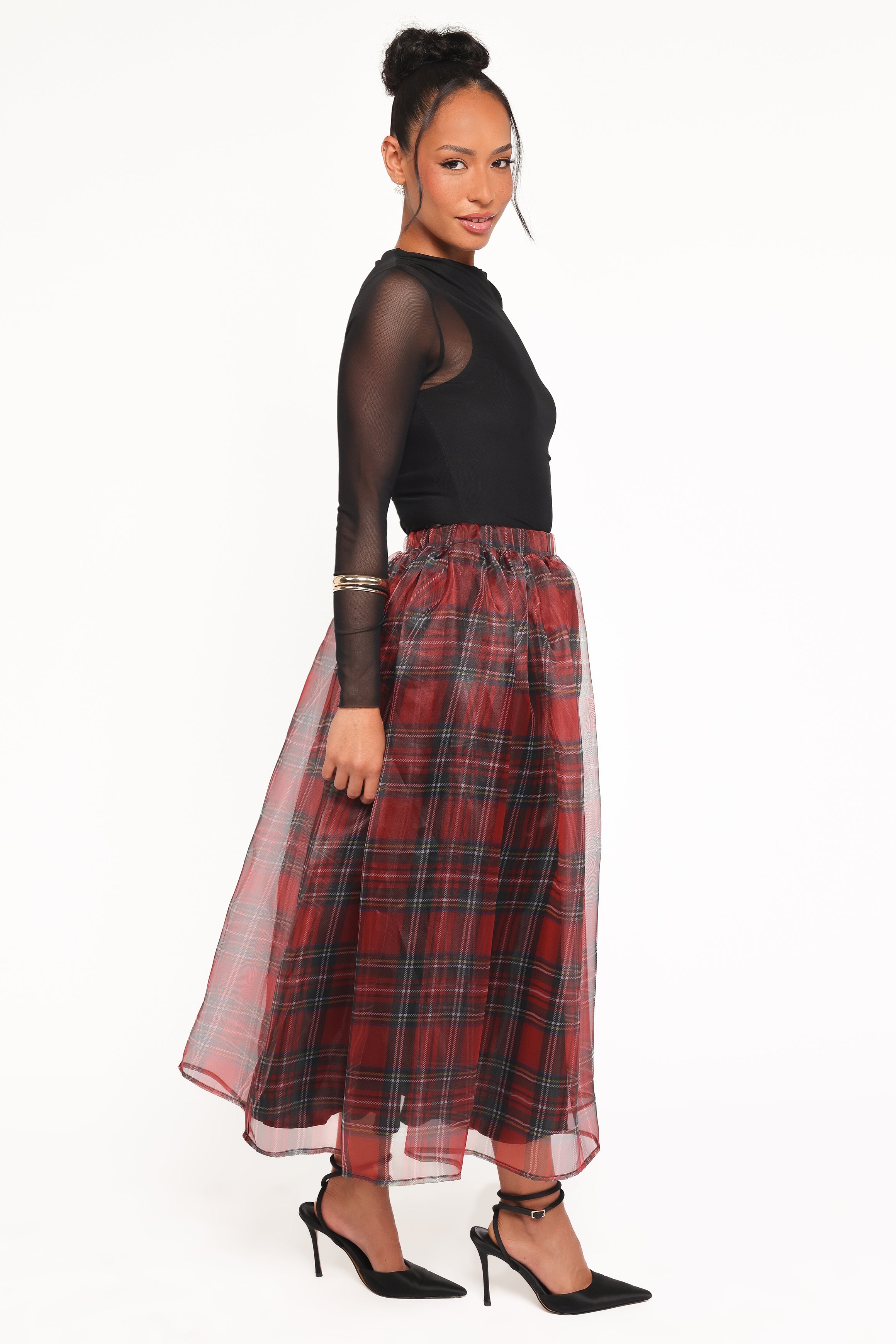 BOTTOMS Bonita Midi Skirt - Red Plaid