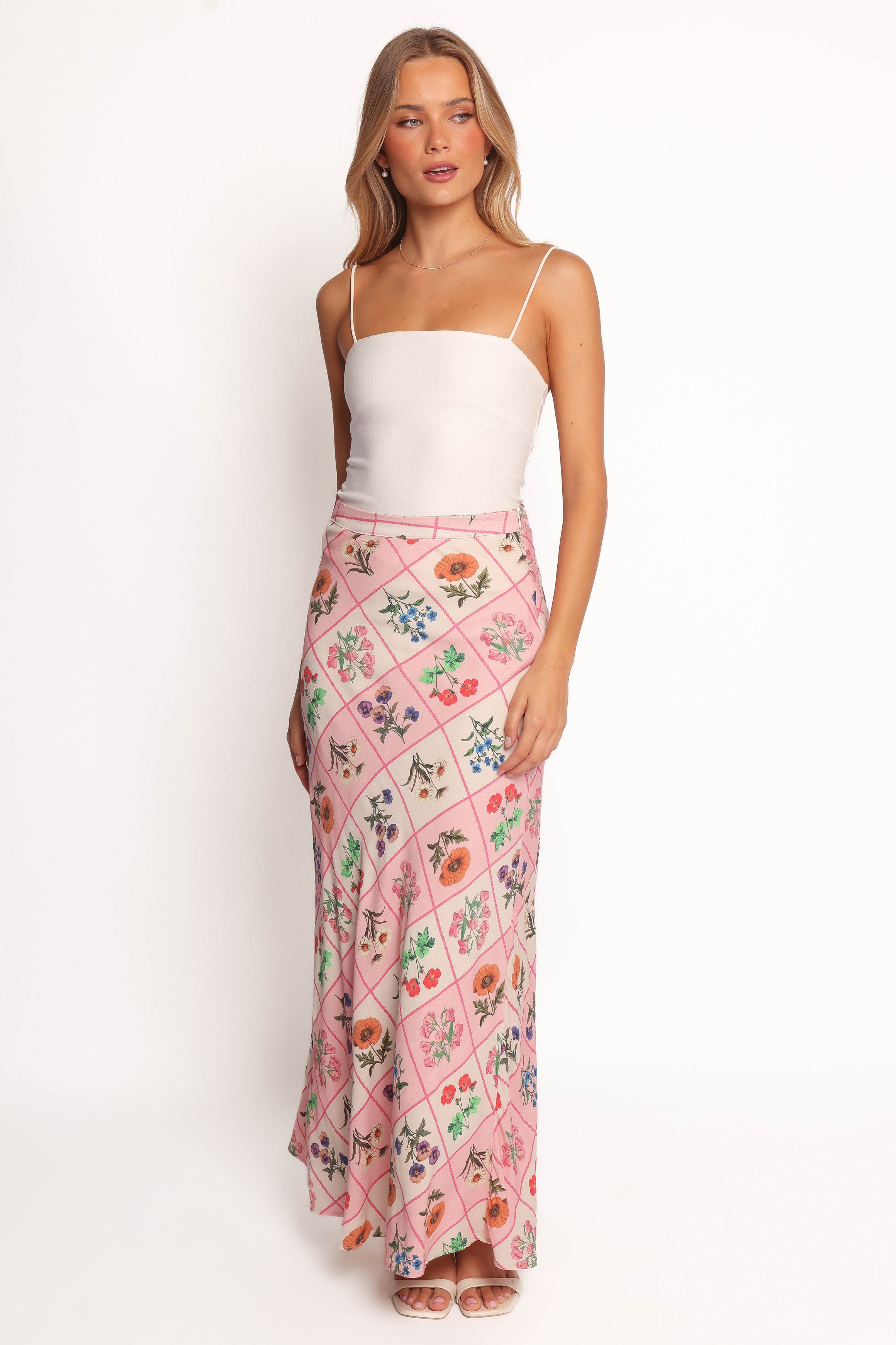 BOTTOMS Brinley Maxi Skirt - Flora Tile