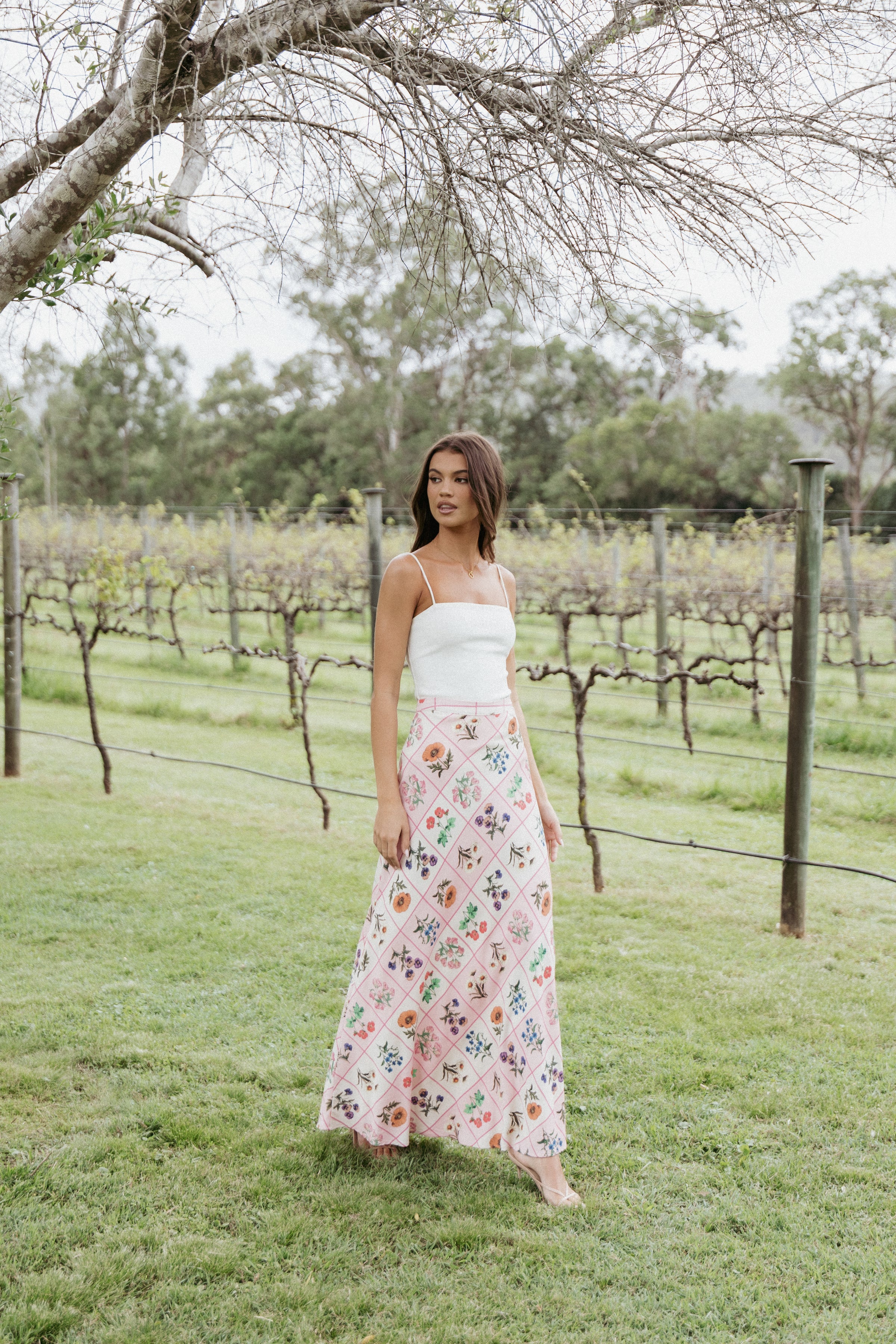 BOTTOMS Brinley Maxi Skirt - Flora Tile