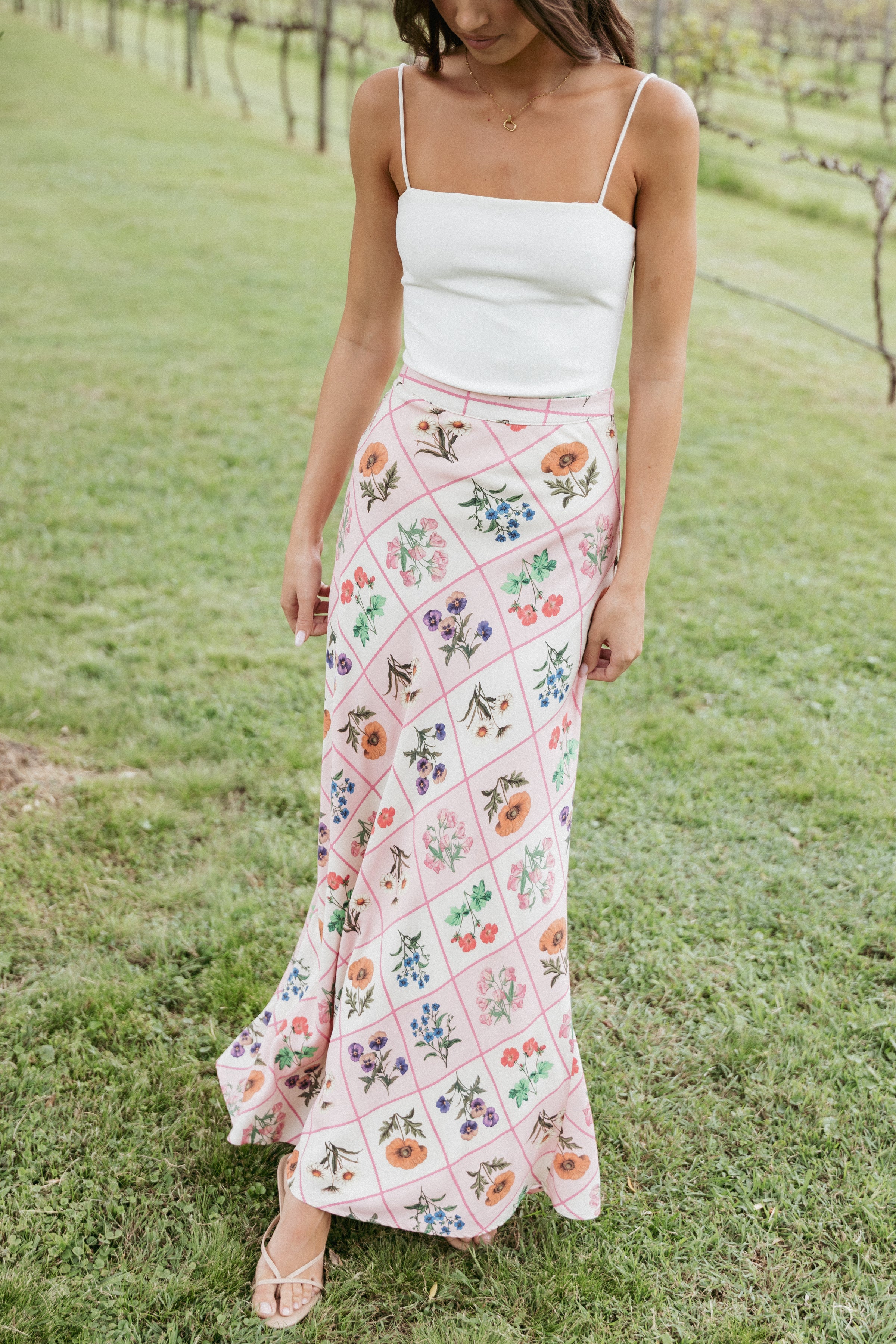 BOTTOMS Brinley Maxi Skirt - Flora Tile