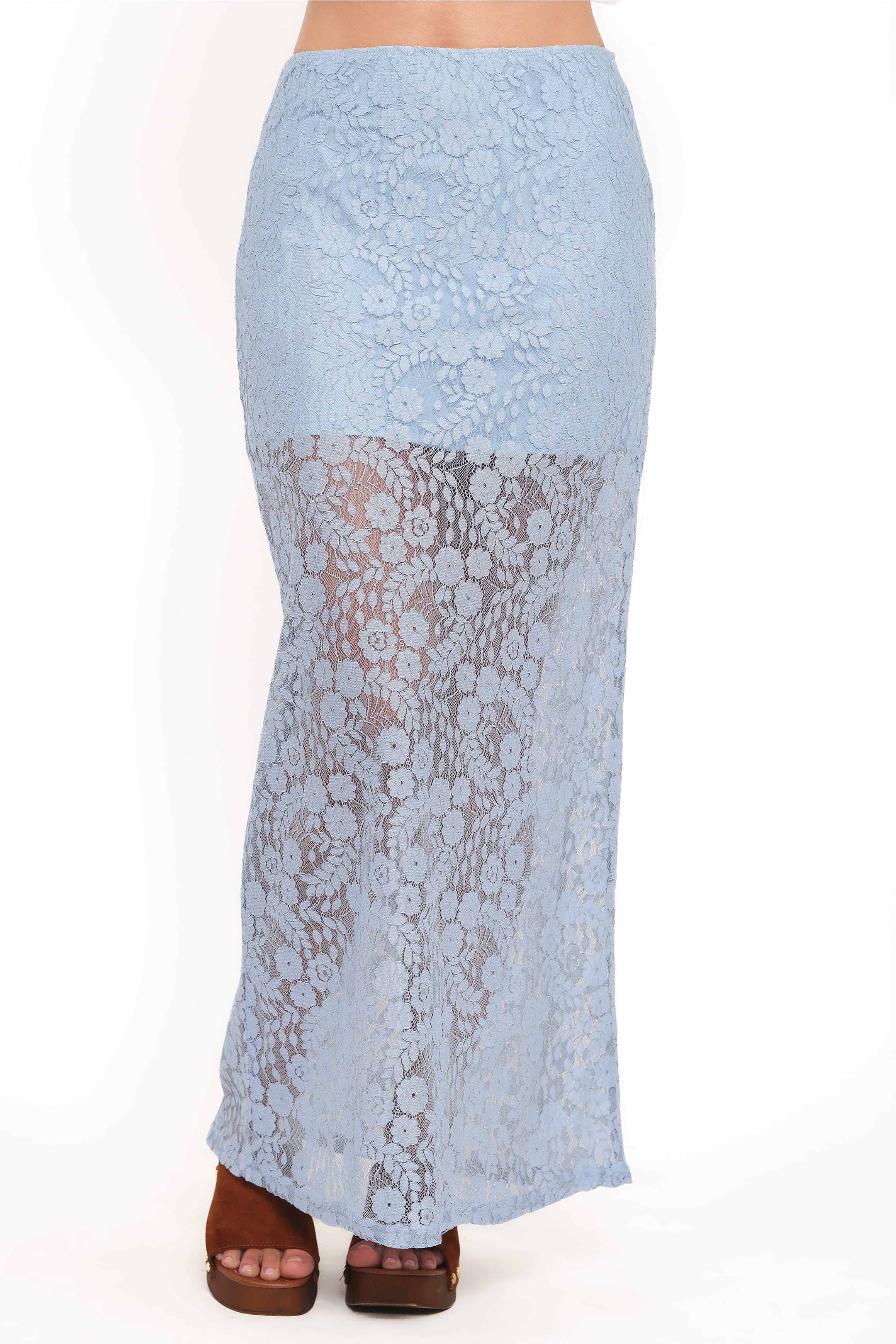 BOTTOMS Brittany Lace Maxi Skirt - Blue