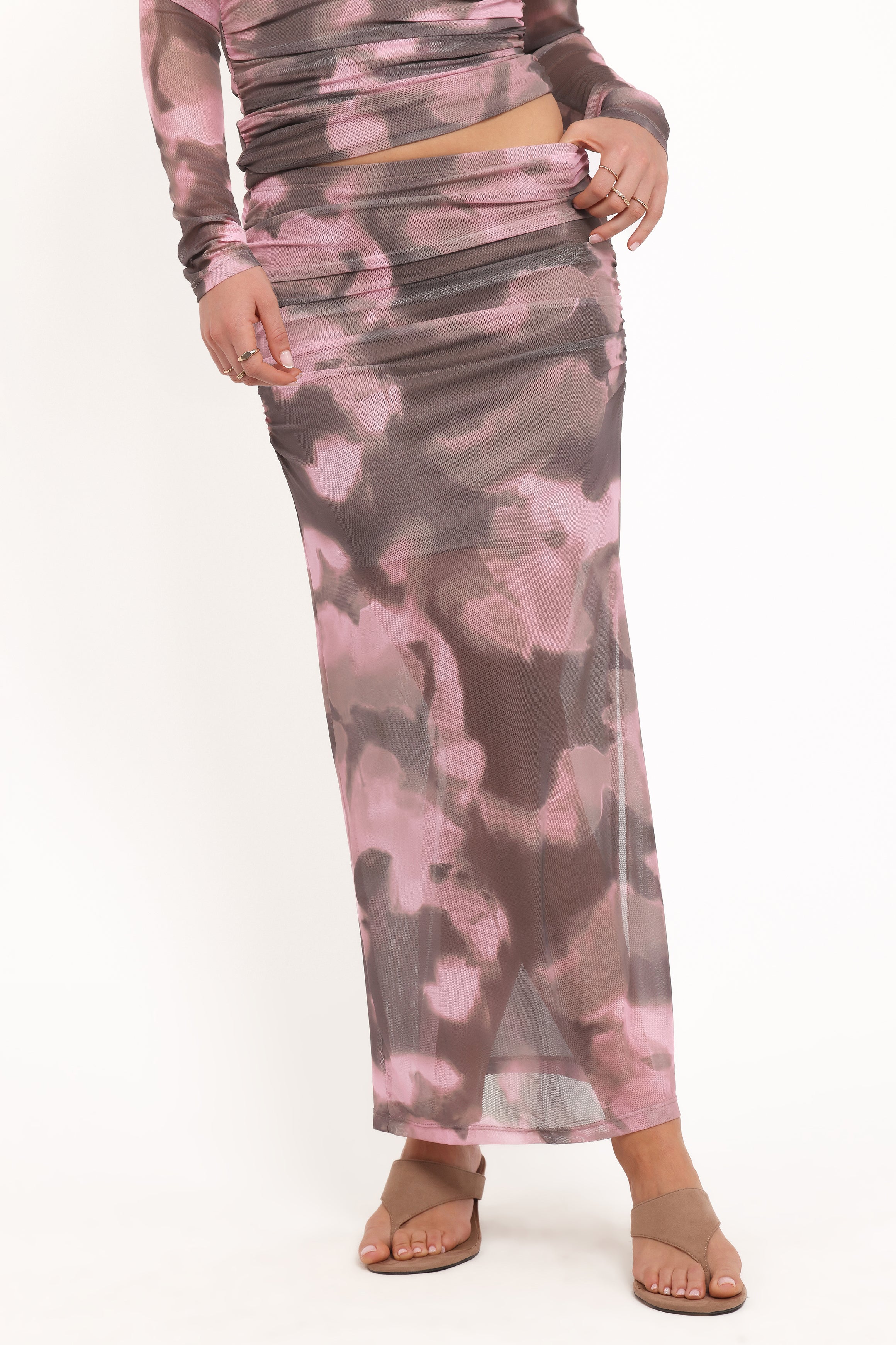 BOTTOMS Caelira Skirt - Pink/Brown Print