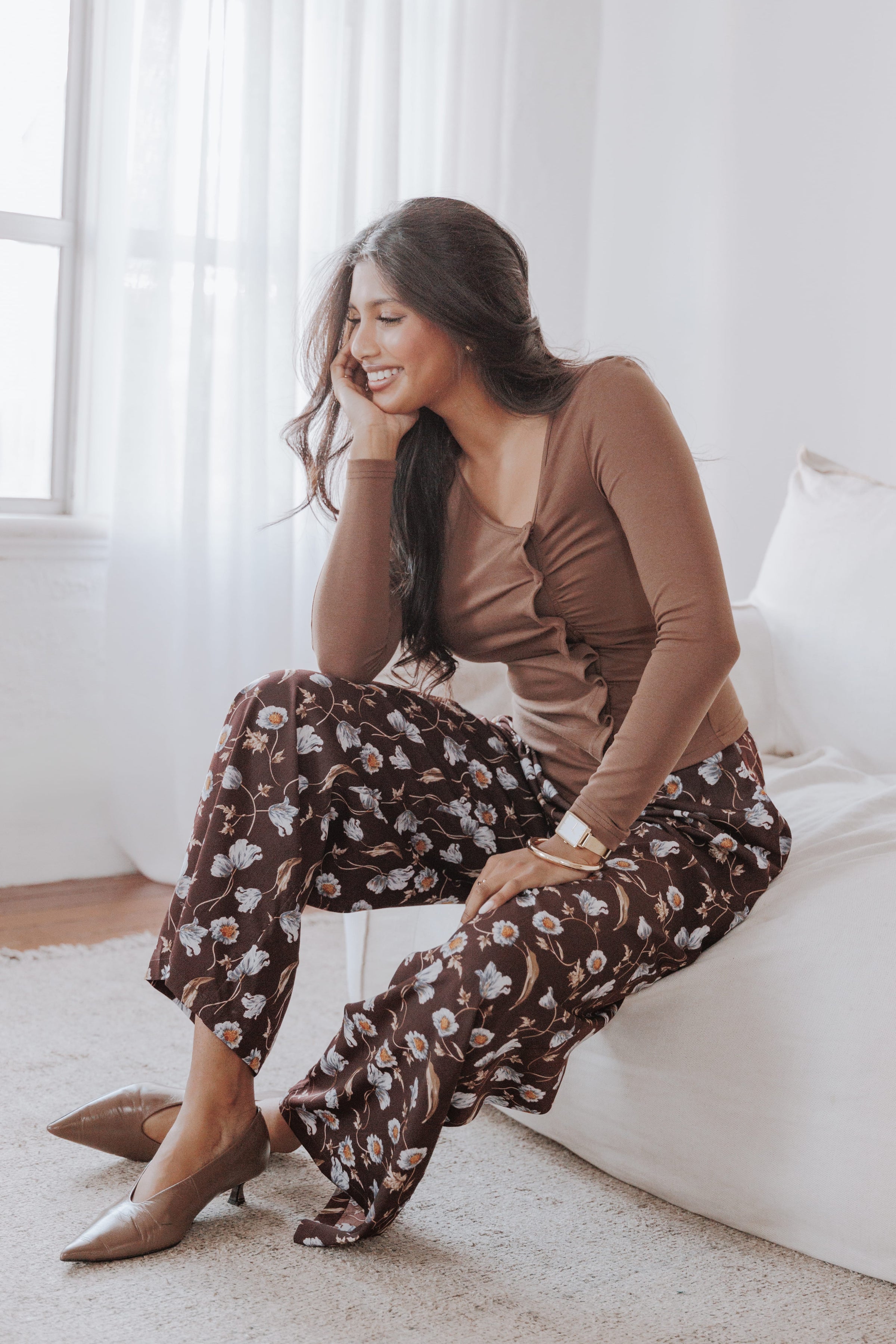BOTTOMS Calantha Wide Leg Pants - Fall Floral