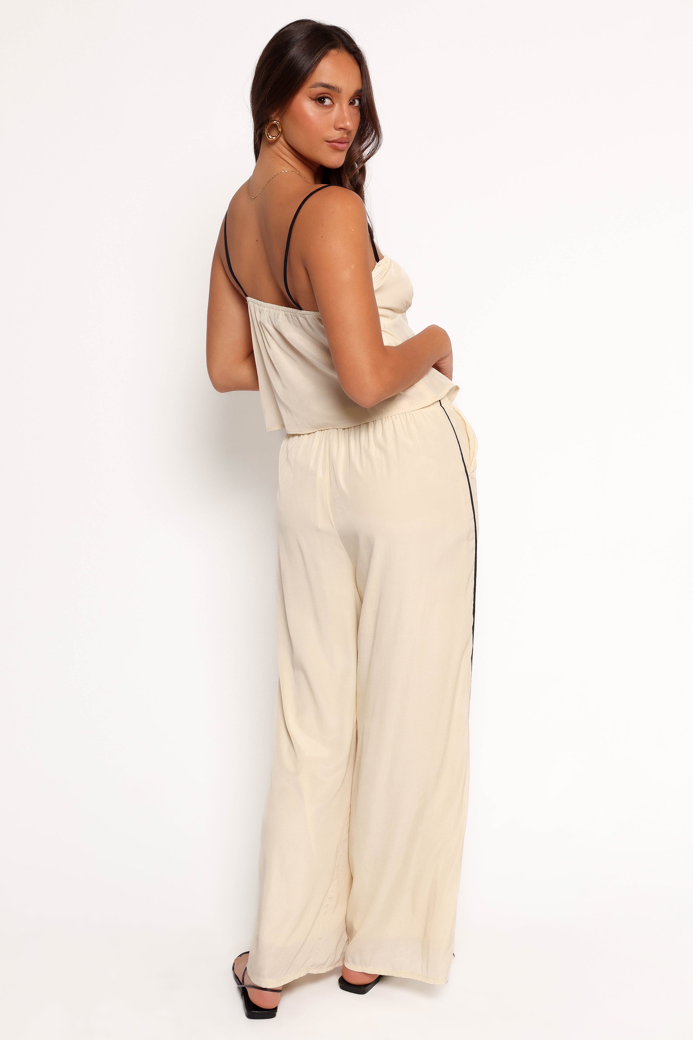 BOTTOMS Callie Pant - Cream Black