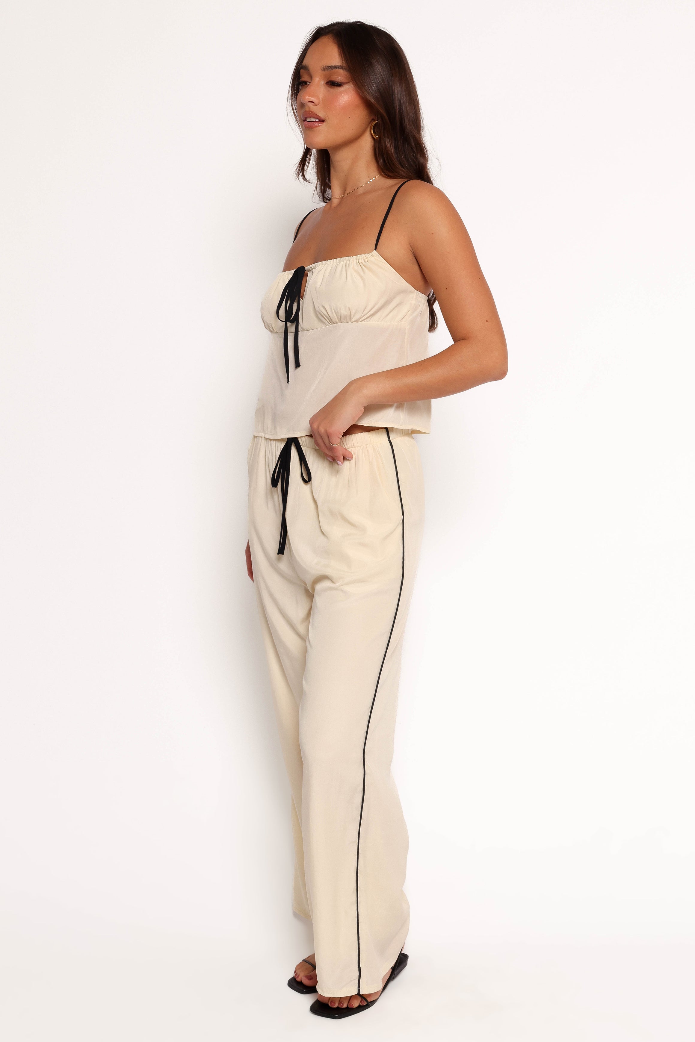 BOTTOMS Callie Pant - Cream Black