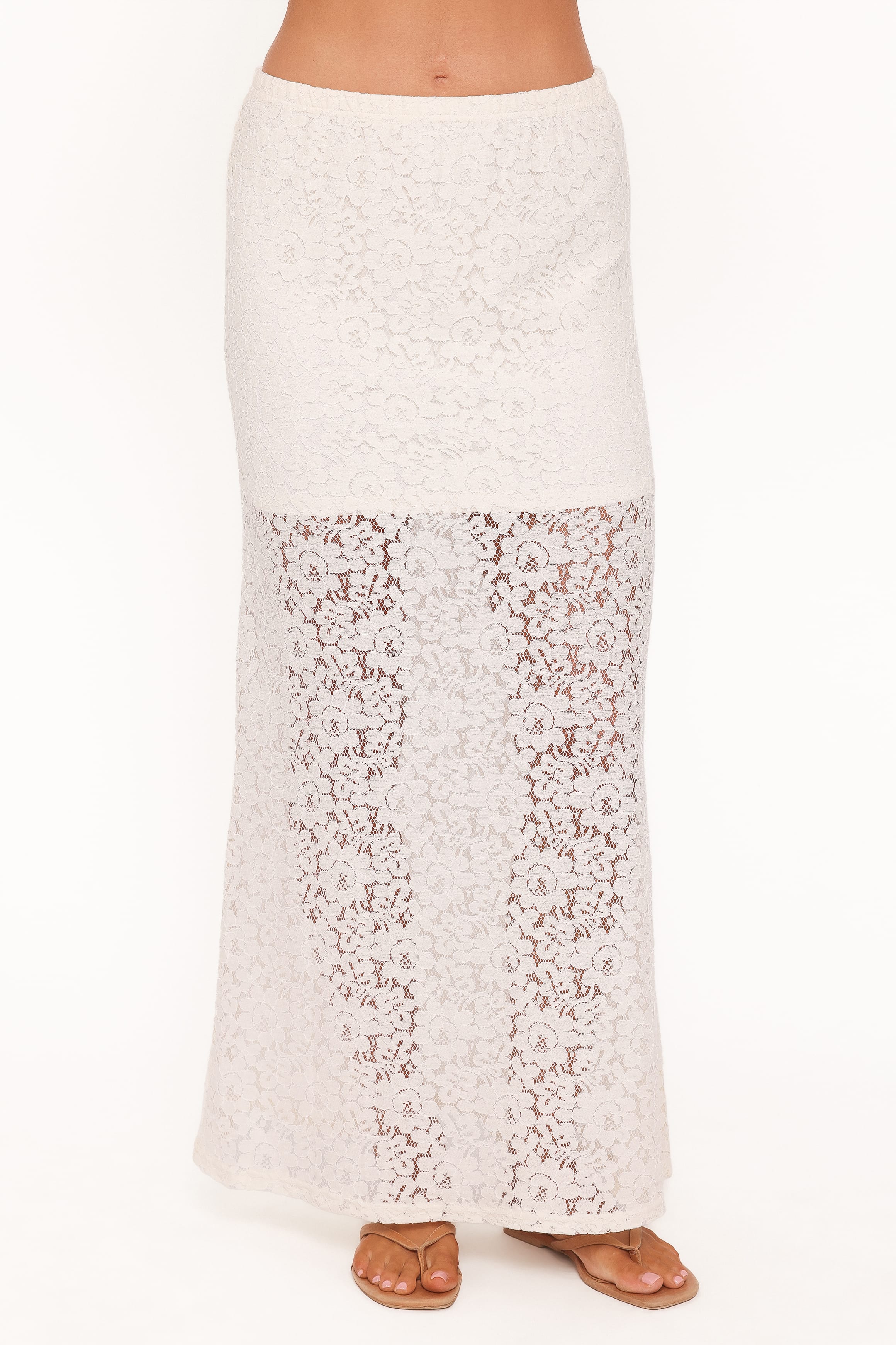 BOTTOMS Cassie Lace Maxi Skirt - Cream