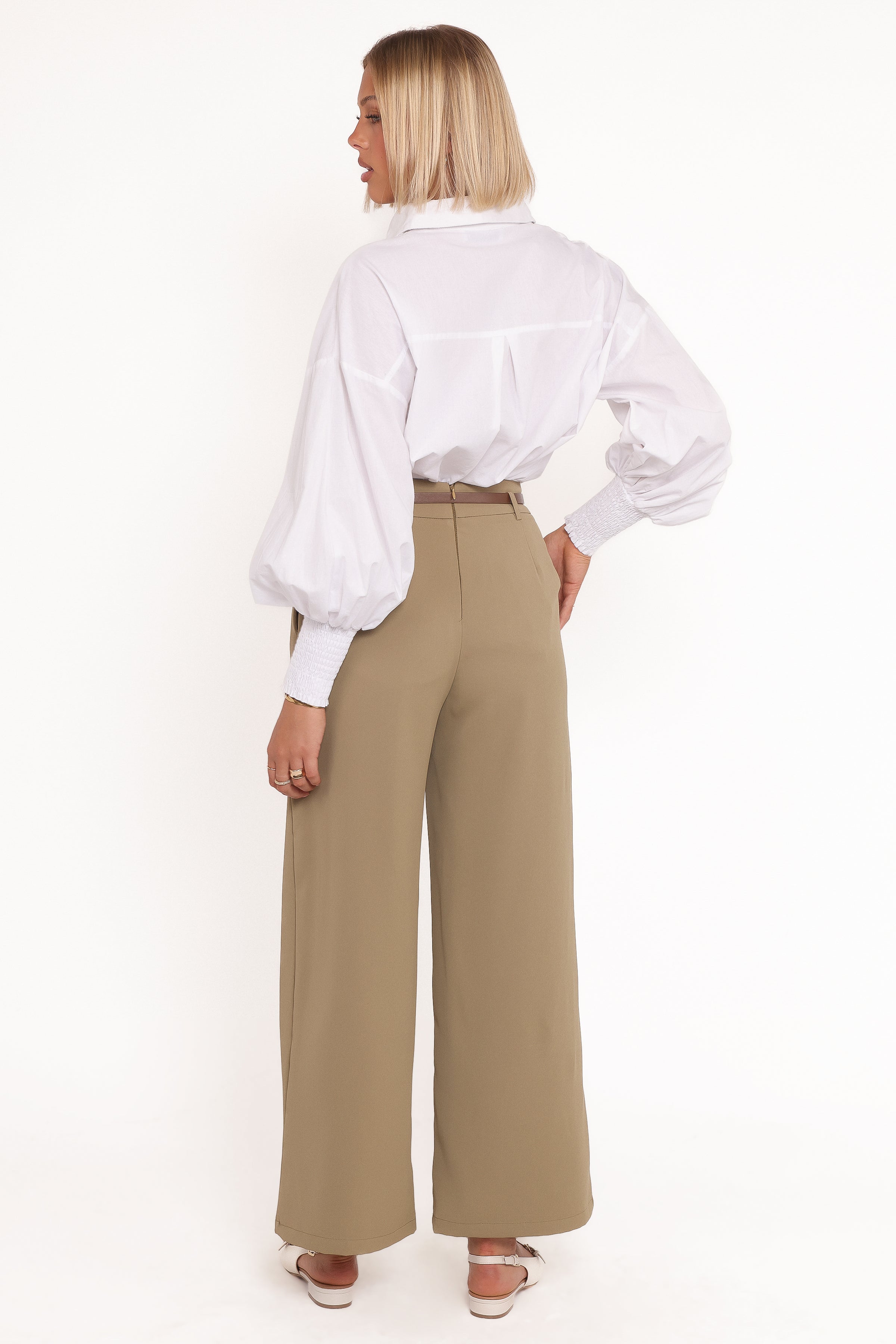 BOTTOMS Ceres Belted Wide Leg Pant - Olive