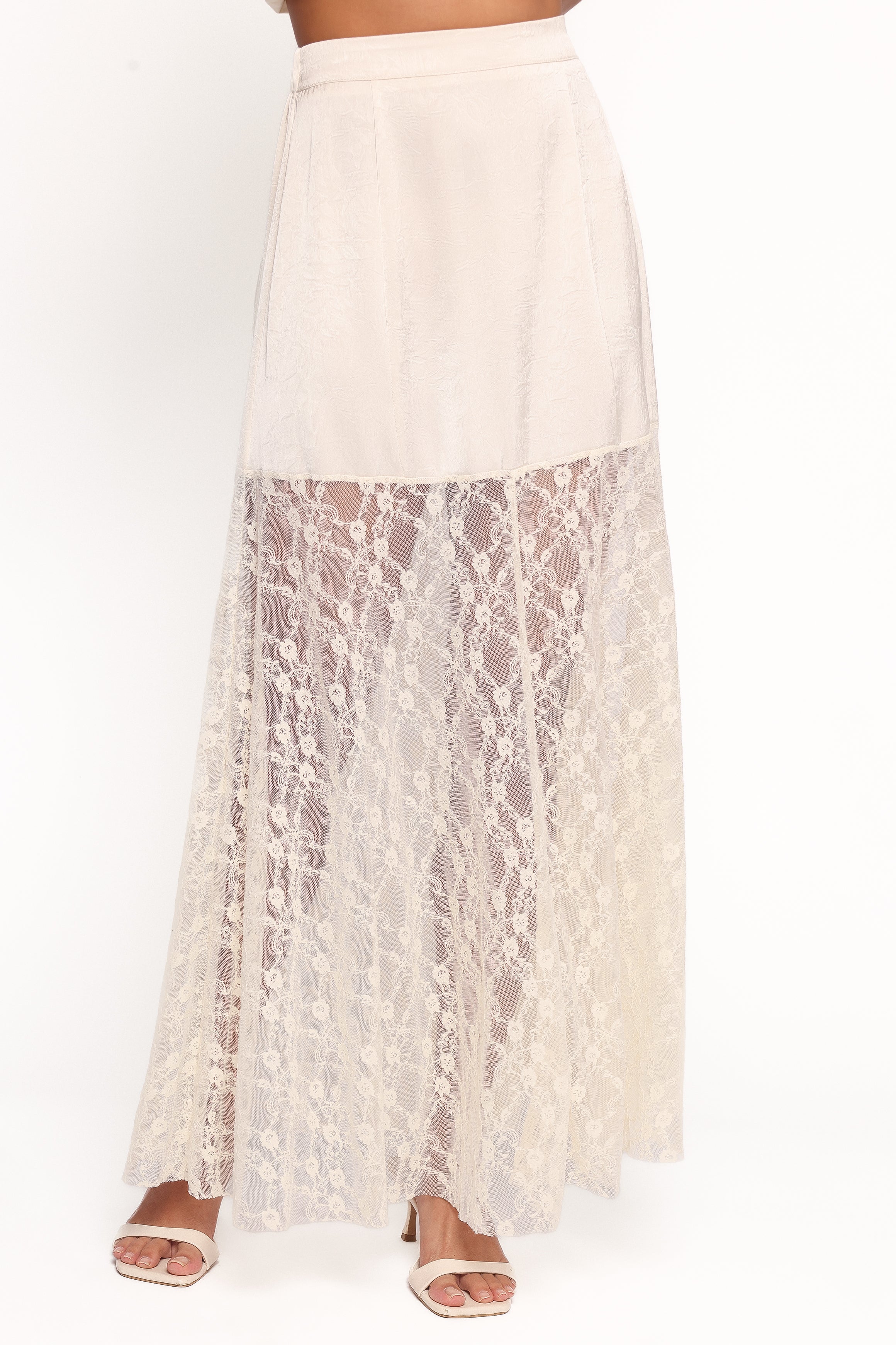 BOTTOMS Chapel Lace Maxi Skirt - Cream