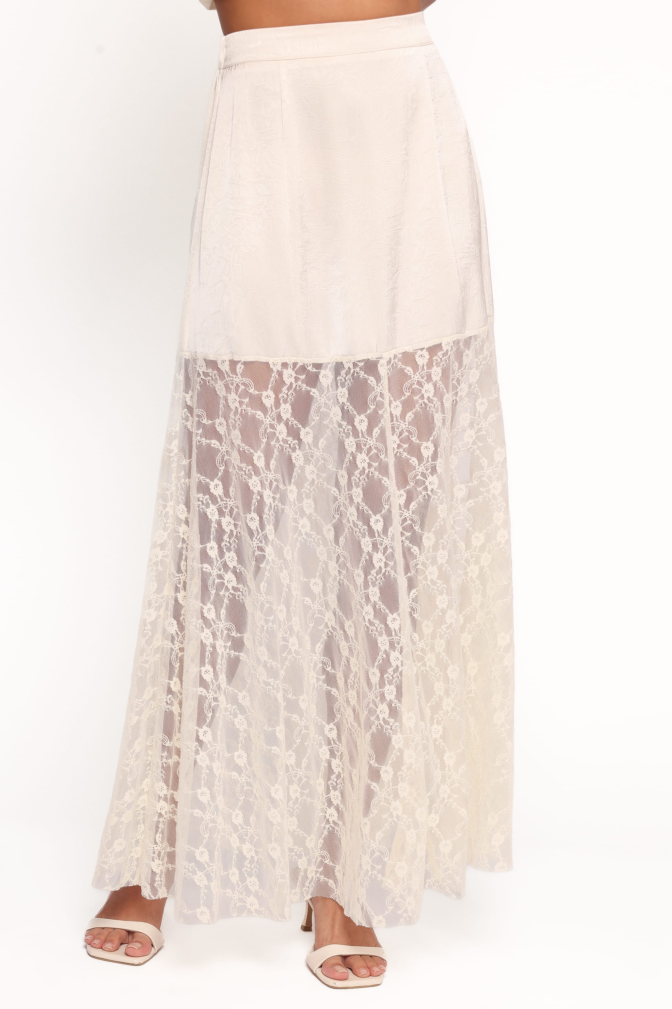 BOTTOMS Chapel Lace Maxi Skirt - Cream