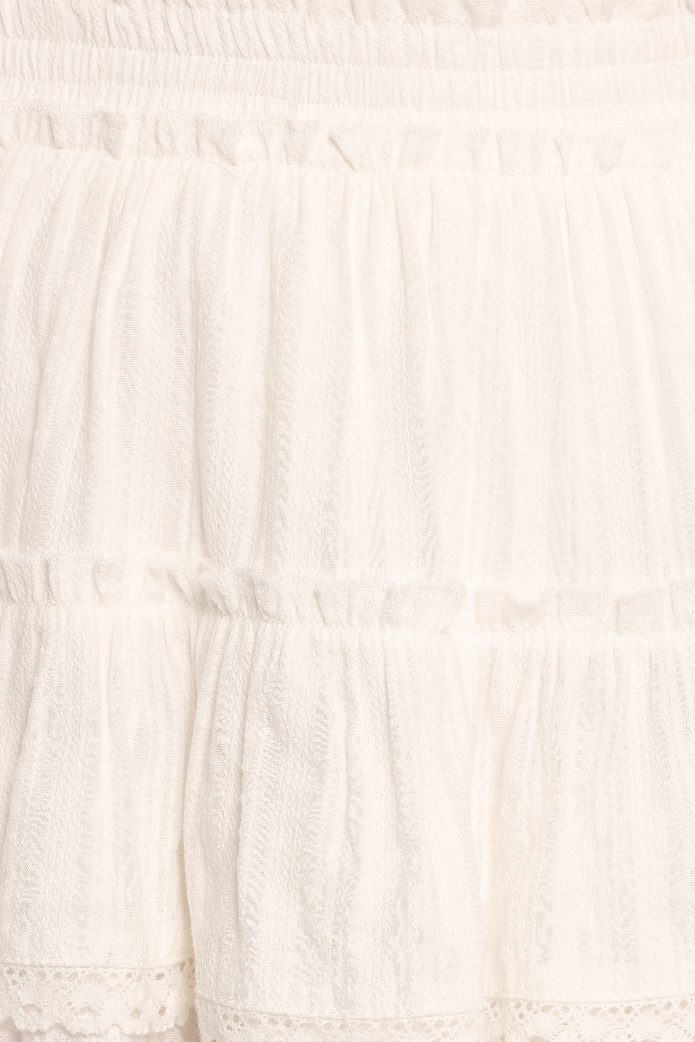 BOTTOMS Charpelle Tiered Ruffle Mini Skirt - White