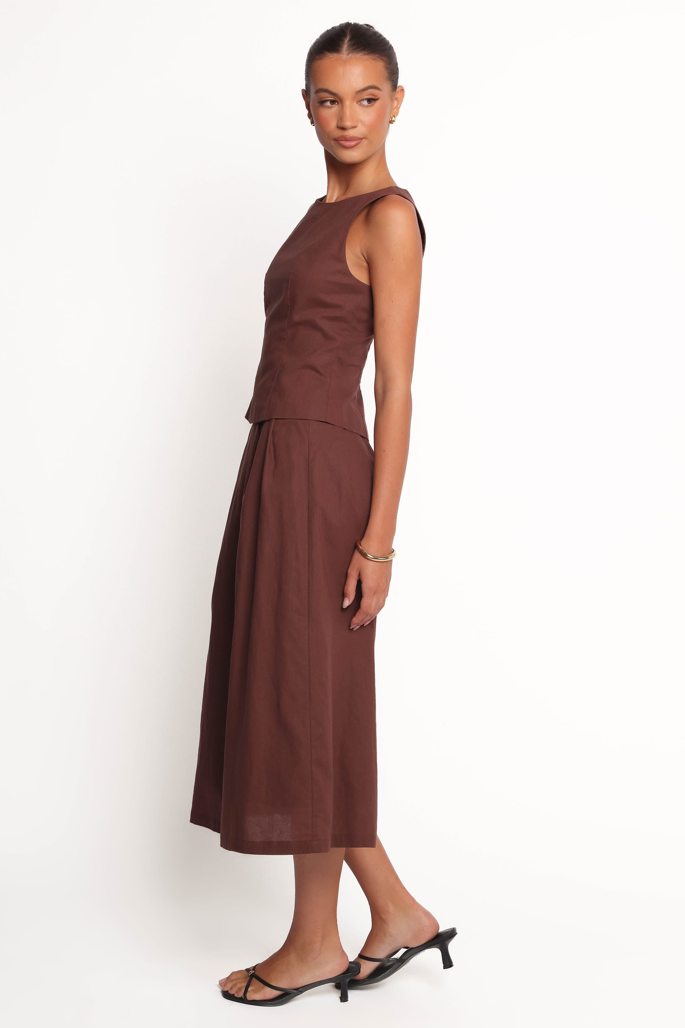 BOTTOMS Chiaro Midi Skirt - Brown