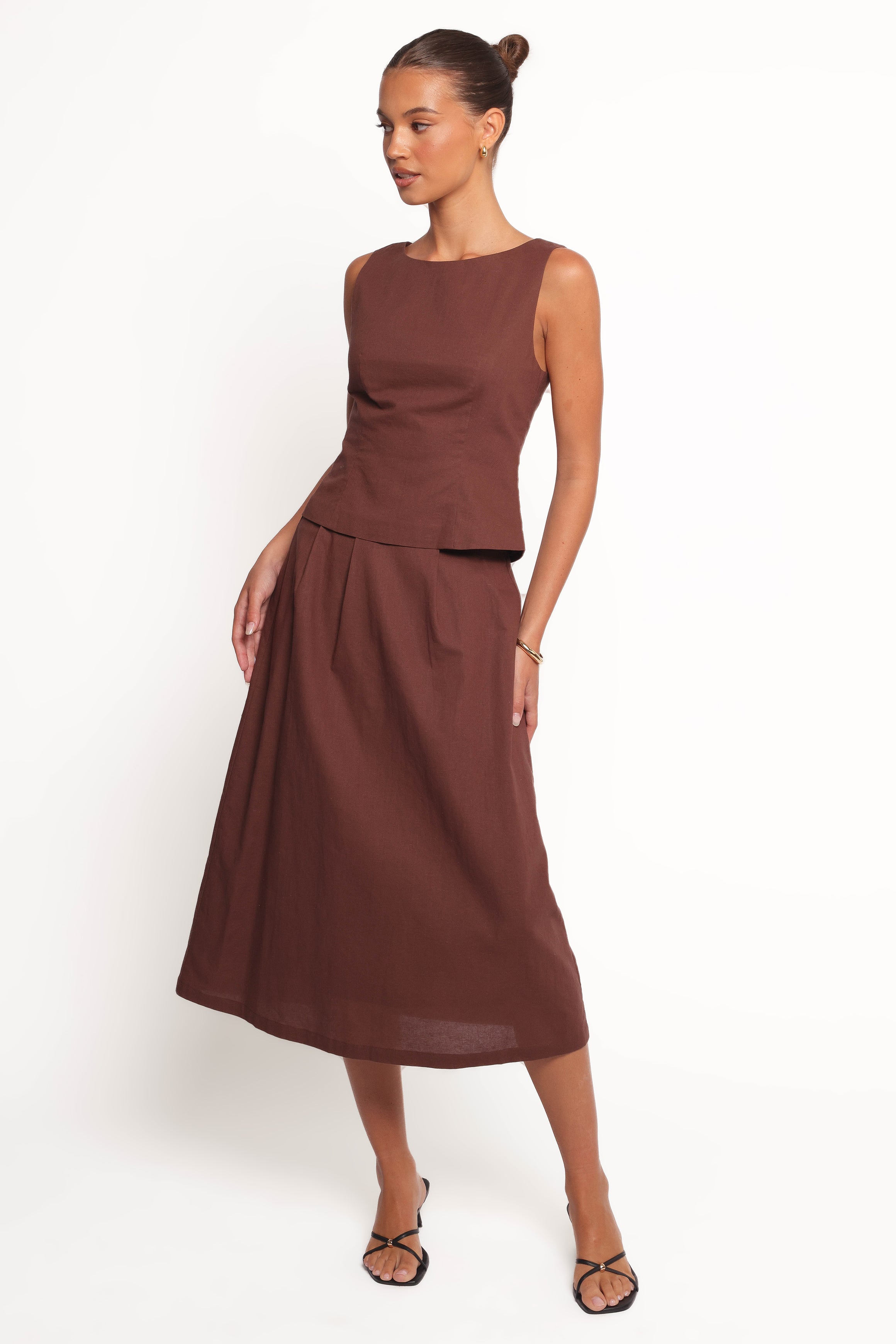 BOTTOMS Chiaro Midi Skirt - Brown