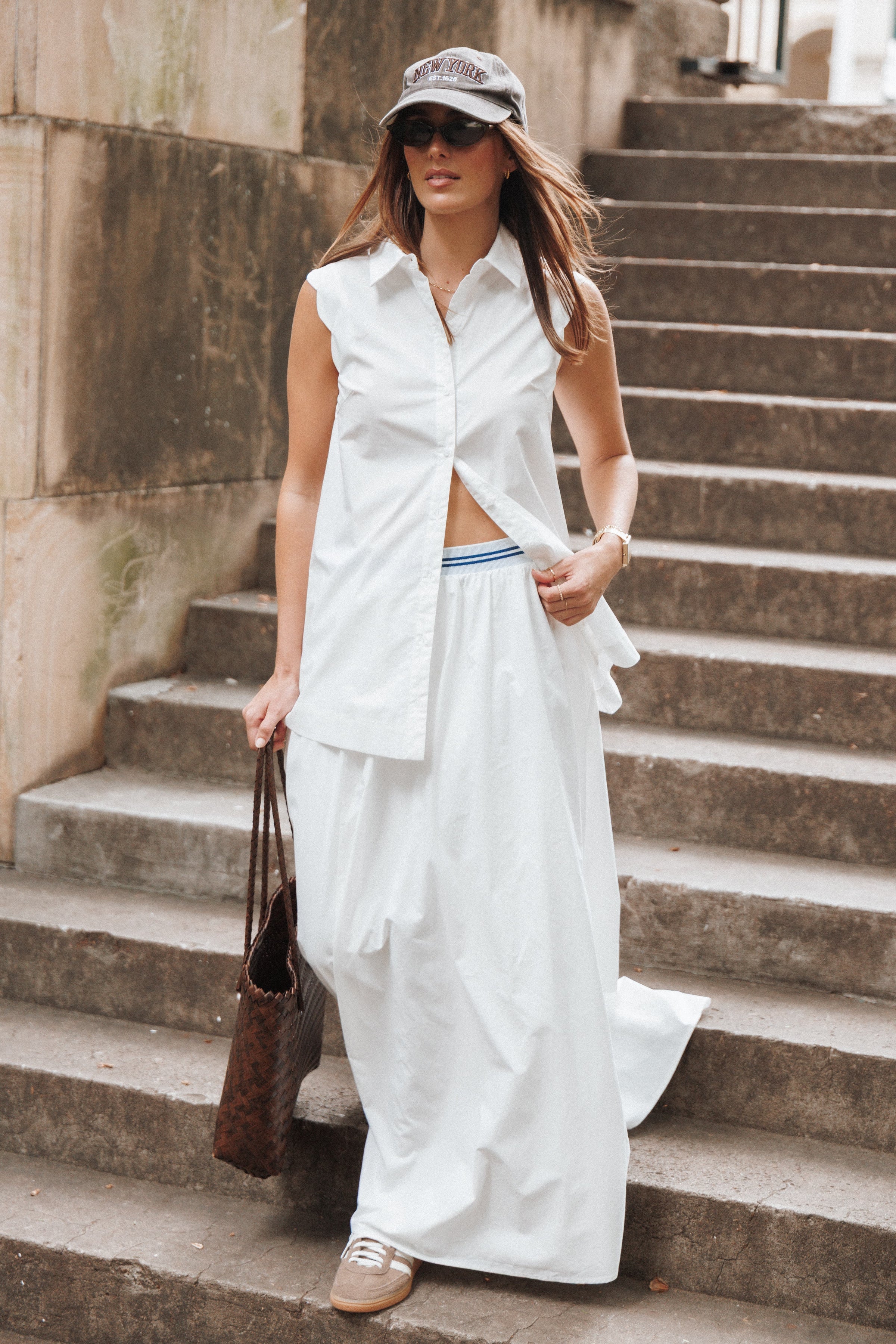 BOTTOMS Christine Maxi Skirt - White