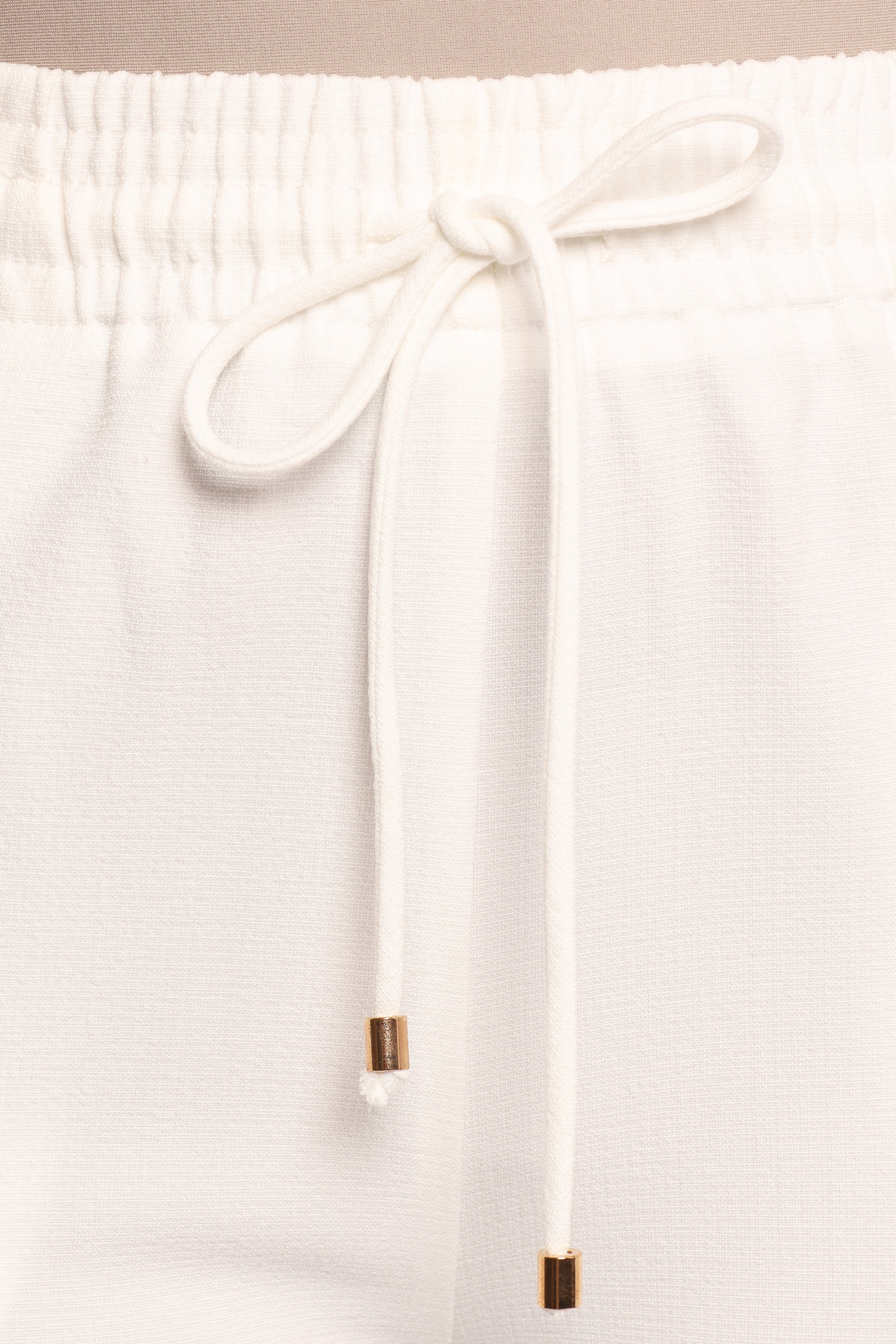 BOTTOMS Cinch Wide Leg Crepe Pant - White
