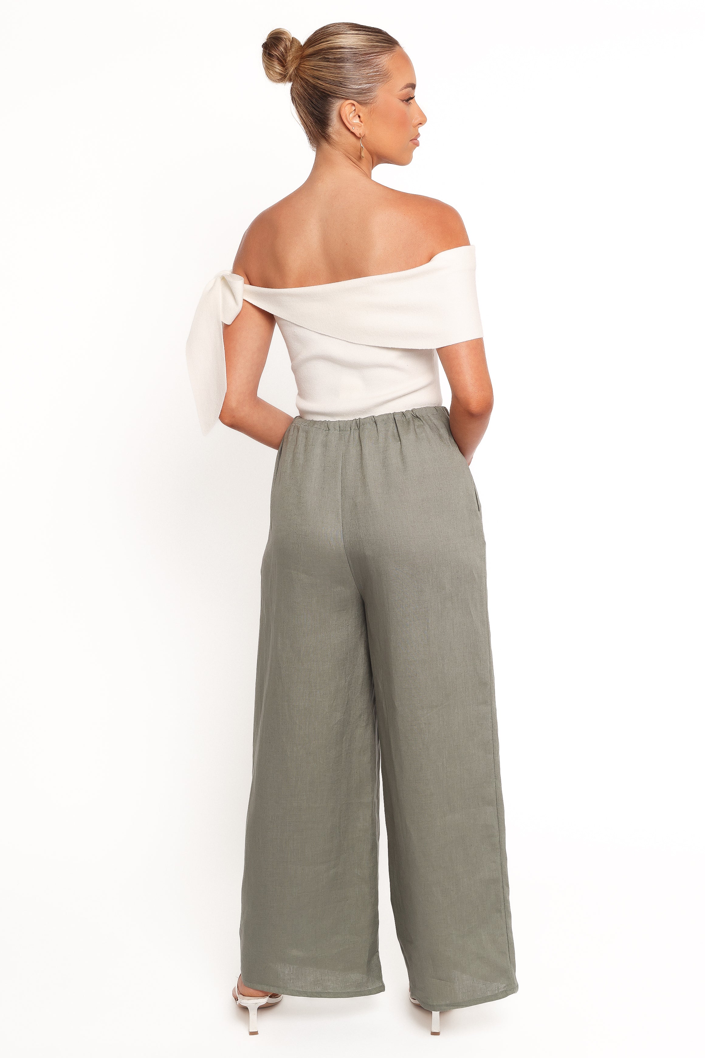 BOTTOMS Clairo Linen Pant - Olive