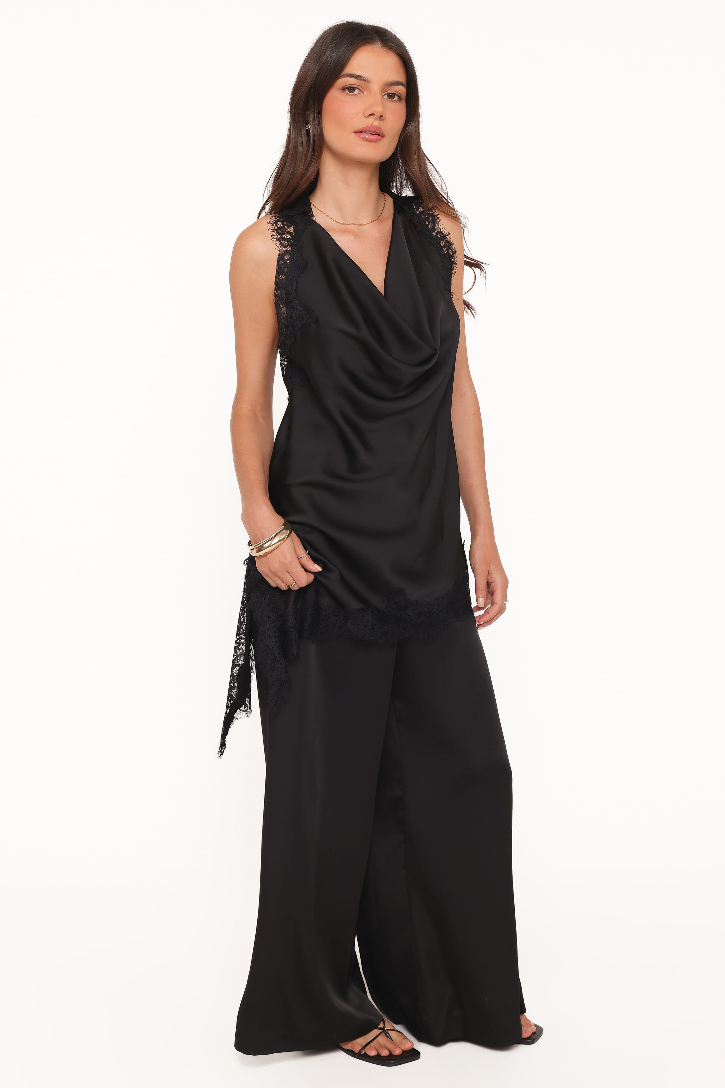 BOTTOMS Clara Wide Leg Tailored Pant - Black