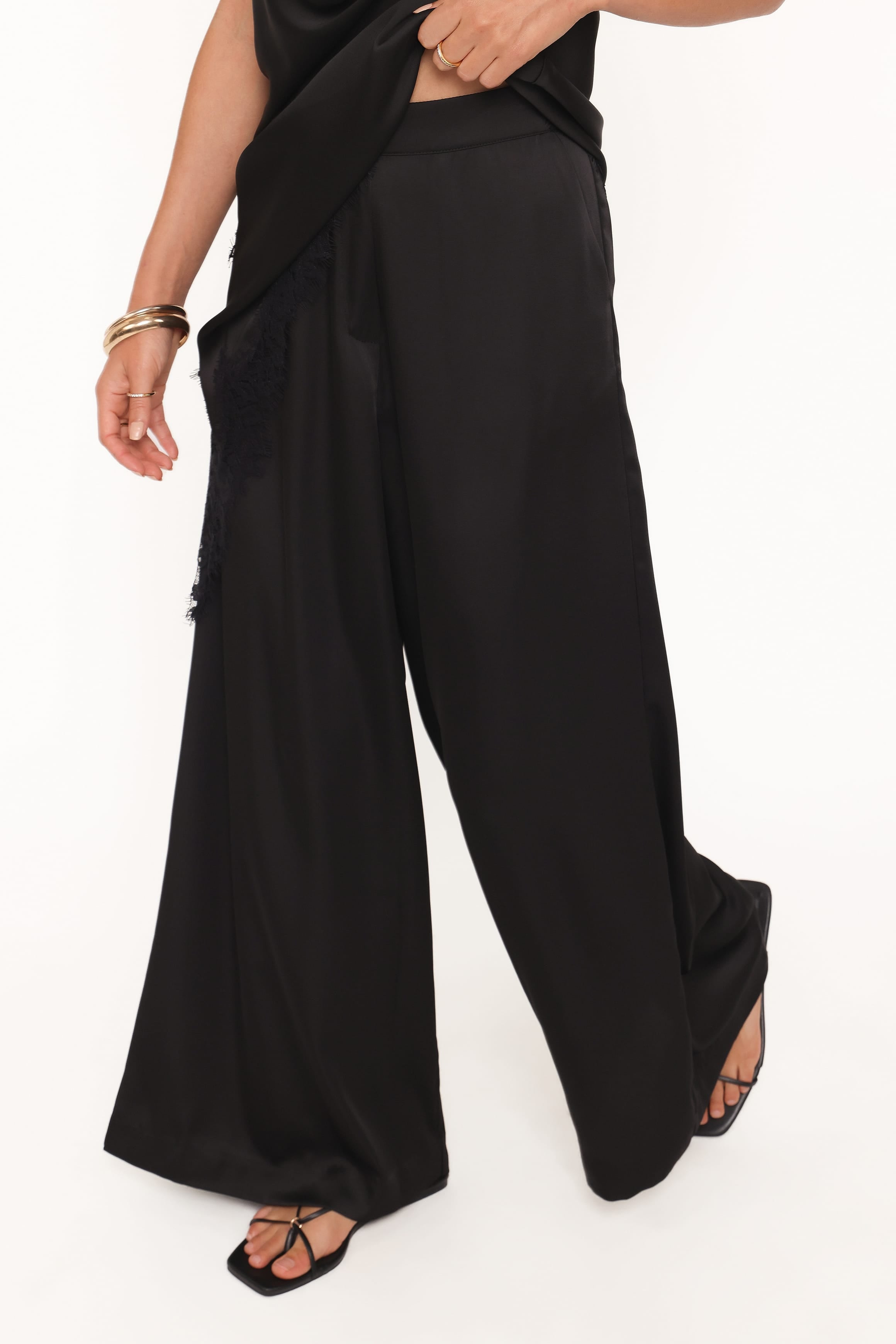 BOTTOMS Clara Wide Leg Tailored Pant - Black