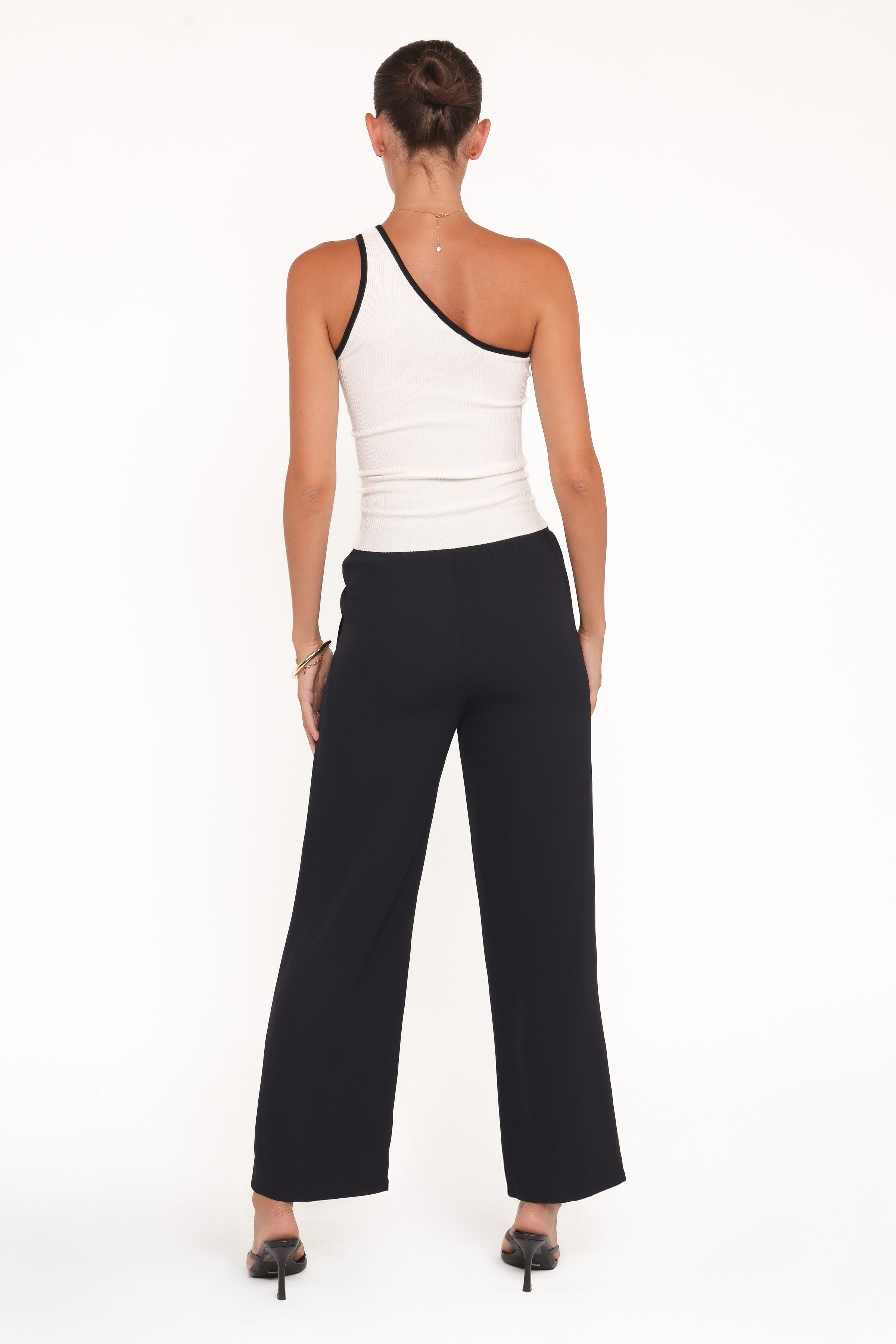 BOTTOMS Clark Crepe Wide Leg Pant - Black