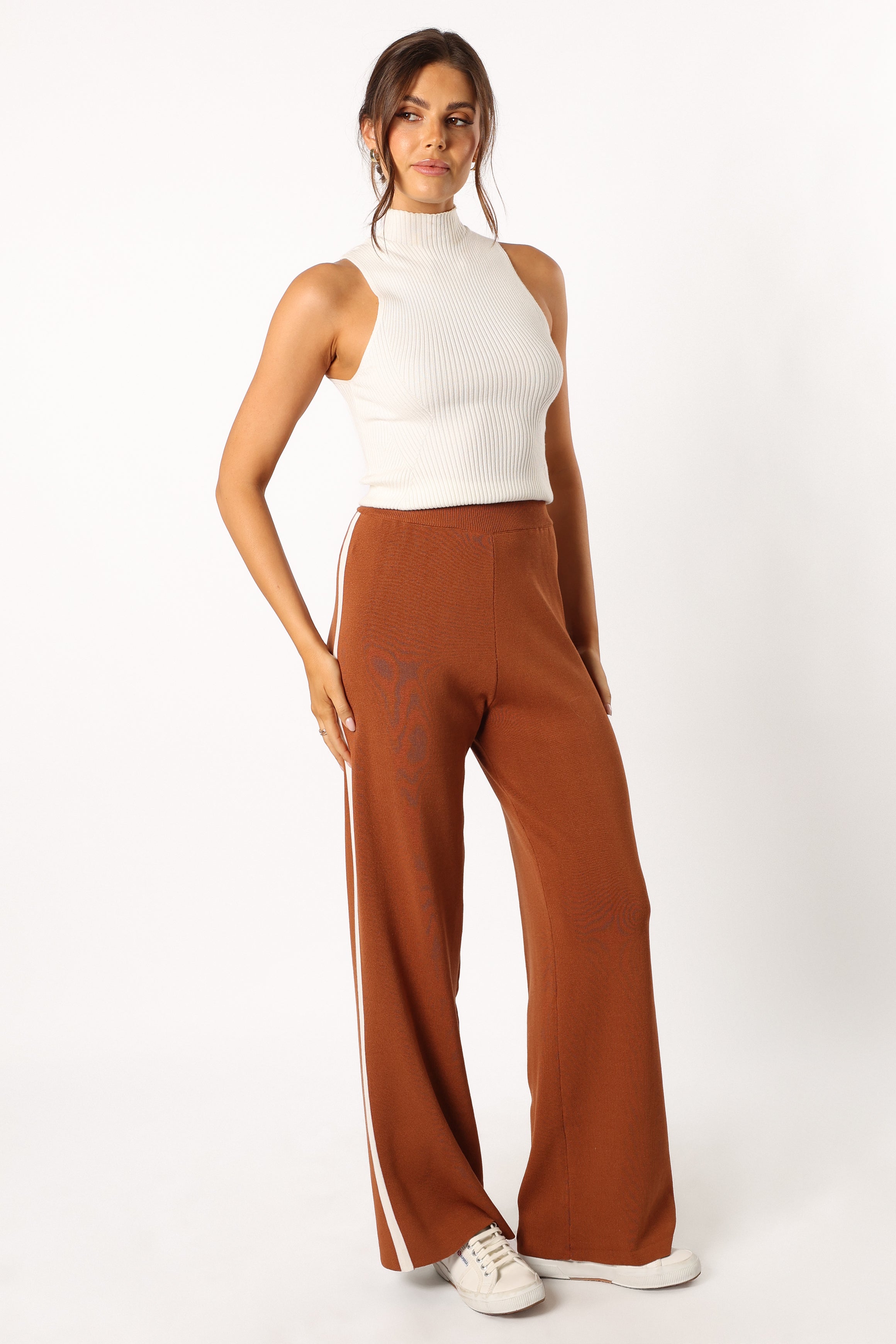 BOTTOMS @Collins Knit Pant - Brown