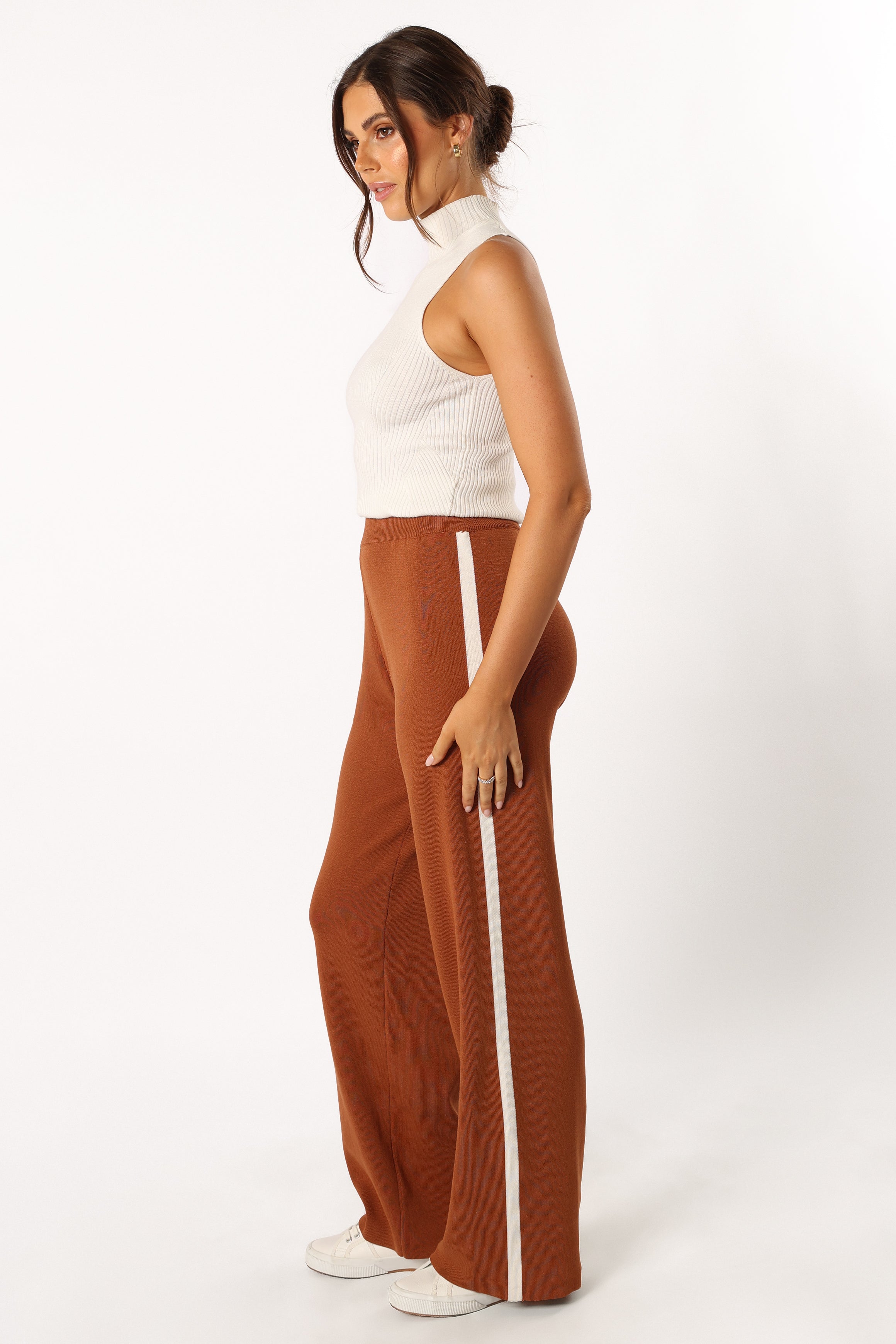 BOTTOMS @Collins Knit Pant - Brown