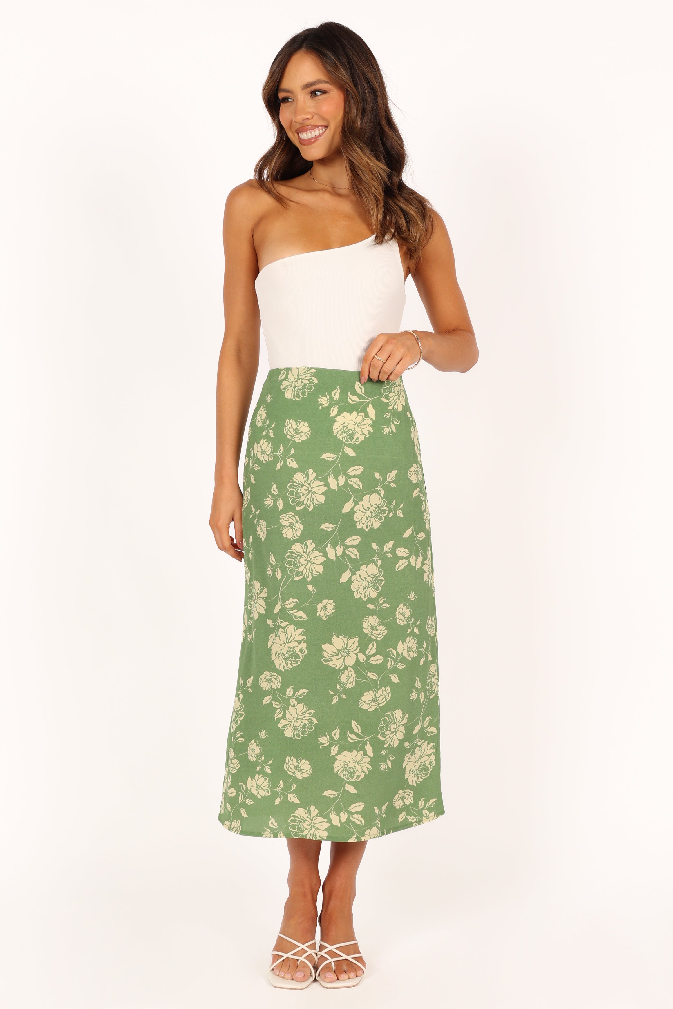BOTTOMS @Cordelia Midi Skirt - Green