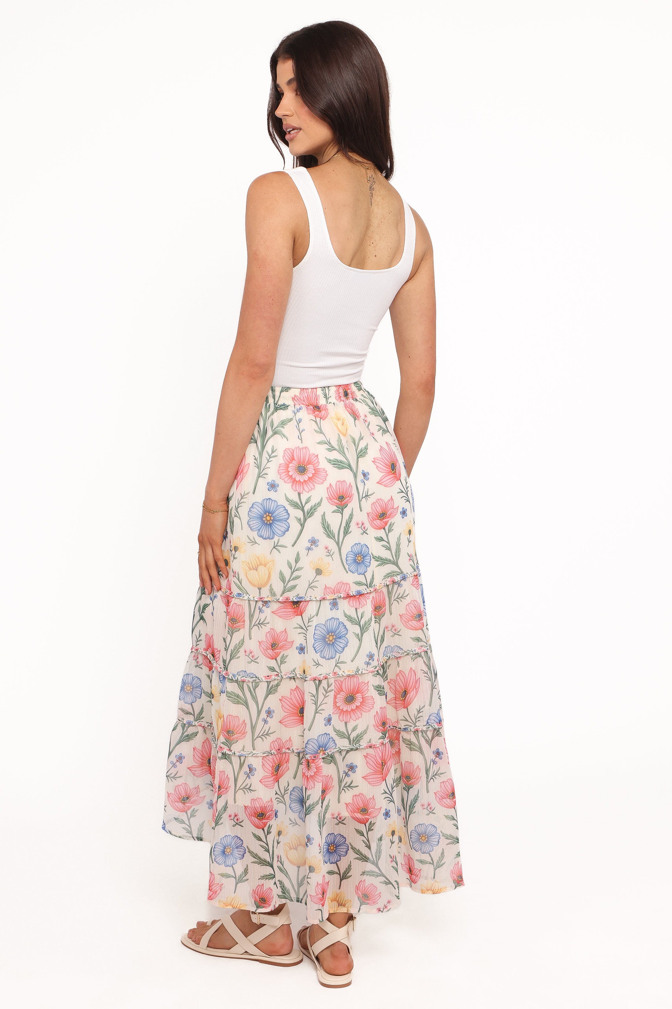 BOTTOMS Dahlia Tiered Skirt - Pastel Floral