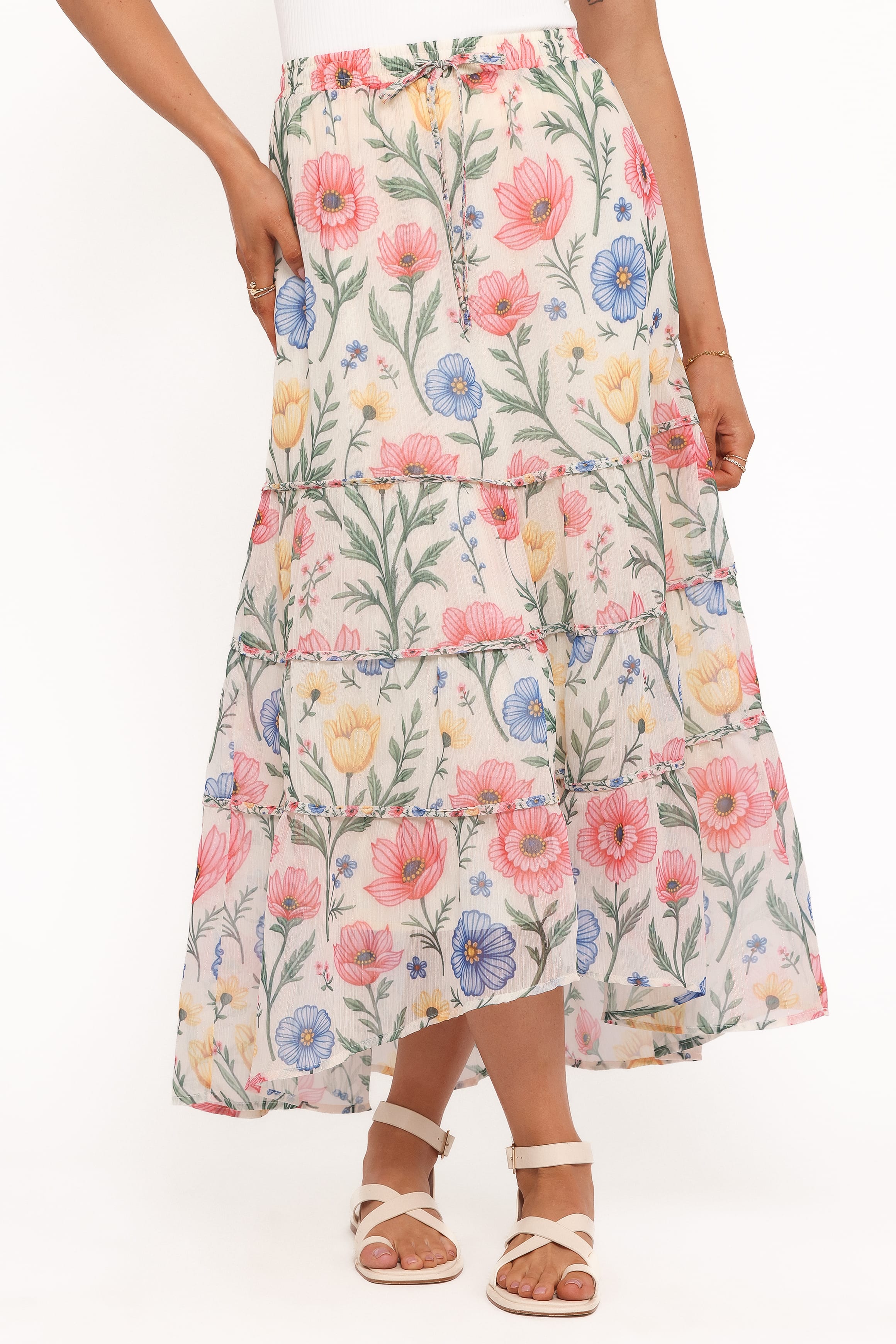 BOTTOMS Dahlia Tiered Skirt - Pastel Floral