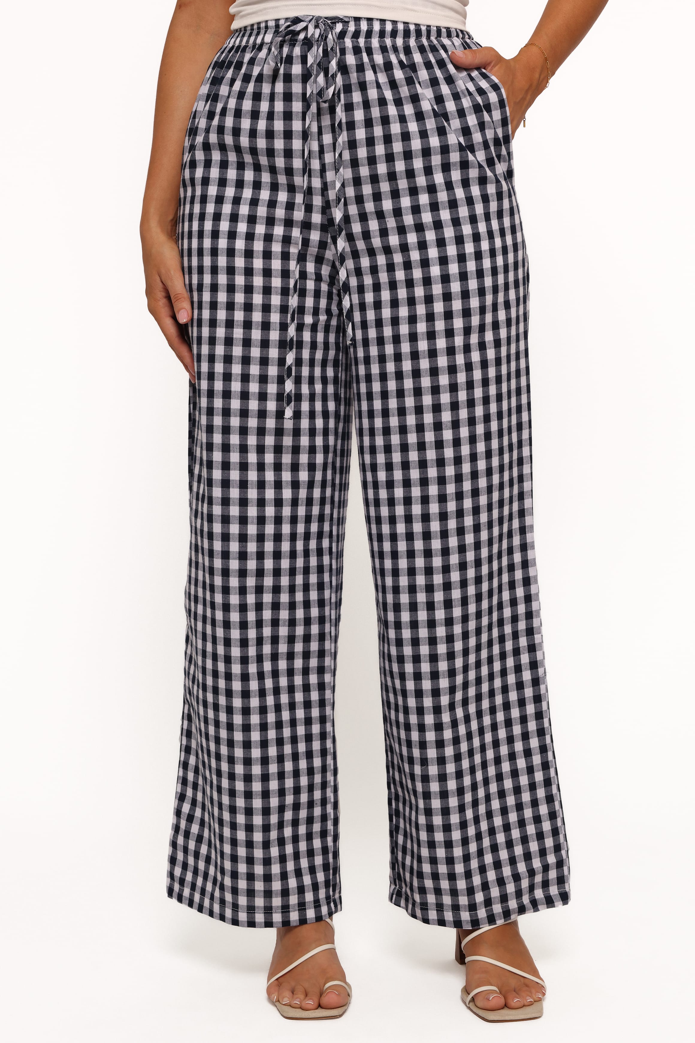 BOTTOMS Dara Pant - Navy Gingham