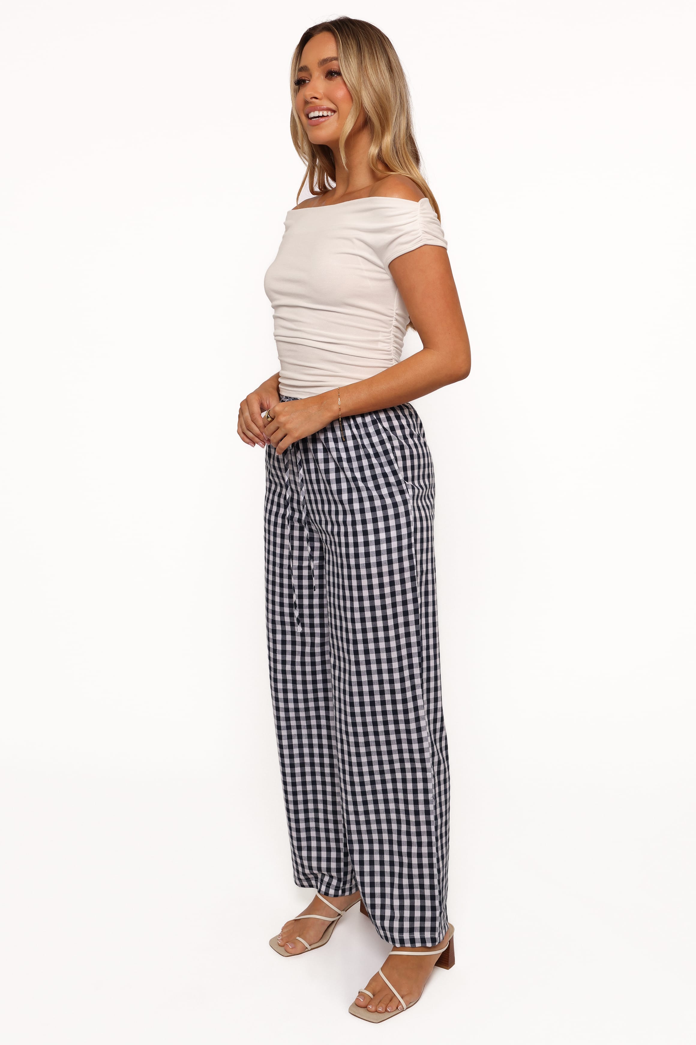 BOTTOMS Dara Pant - Navy Gingham