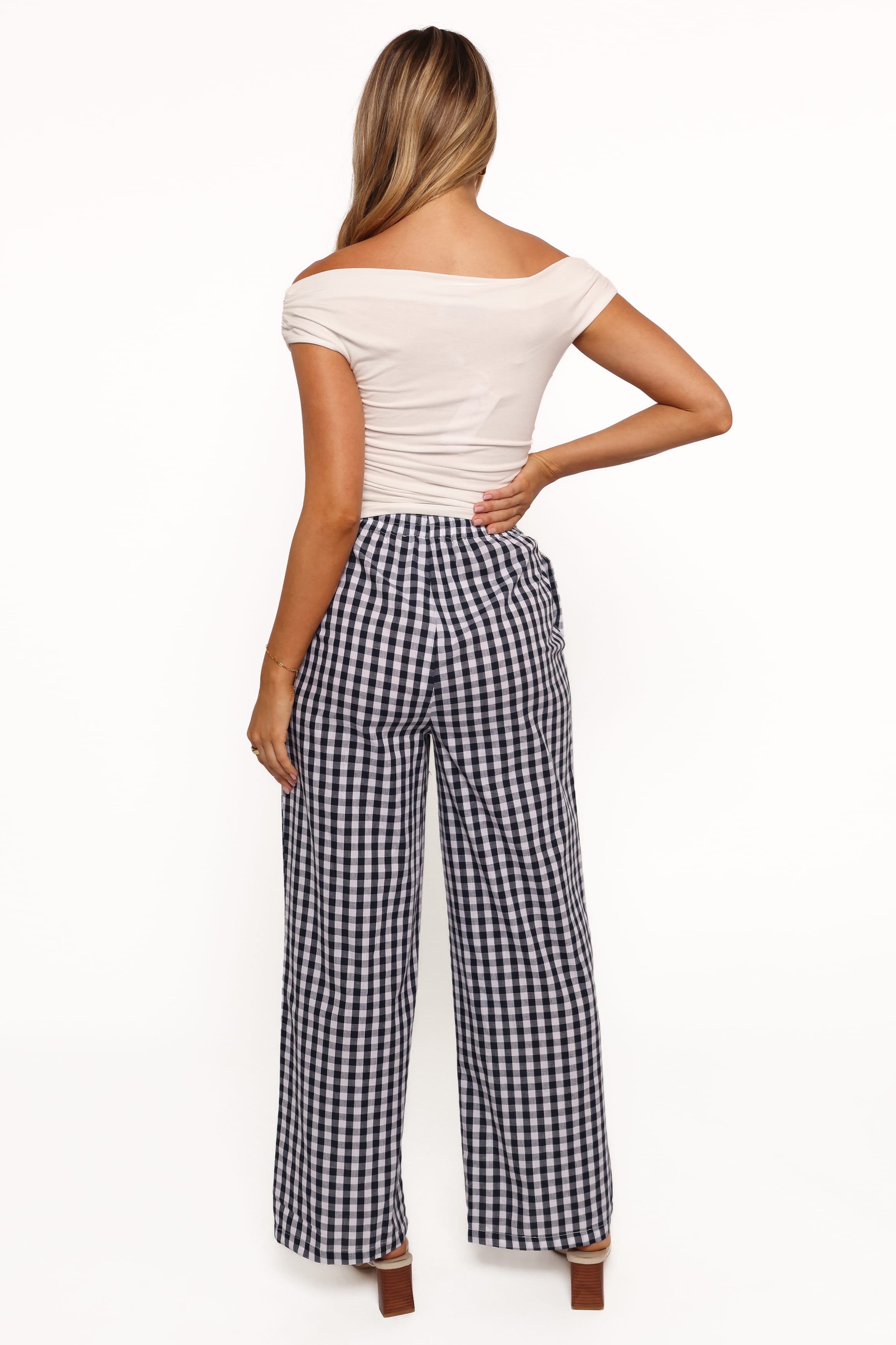 BOTTOMS Dara Pant - Navy Gingham