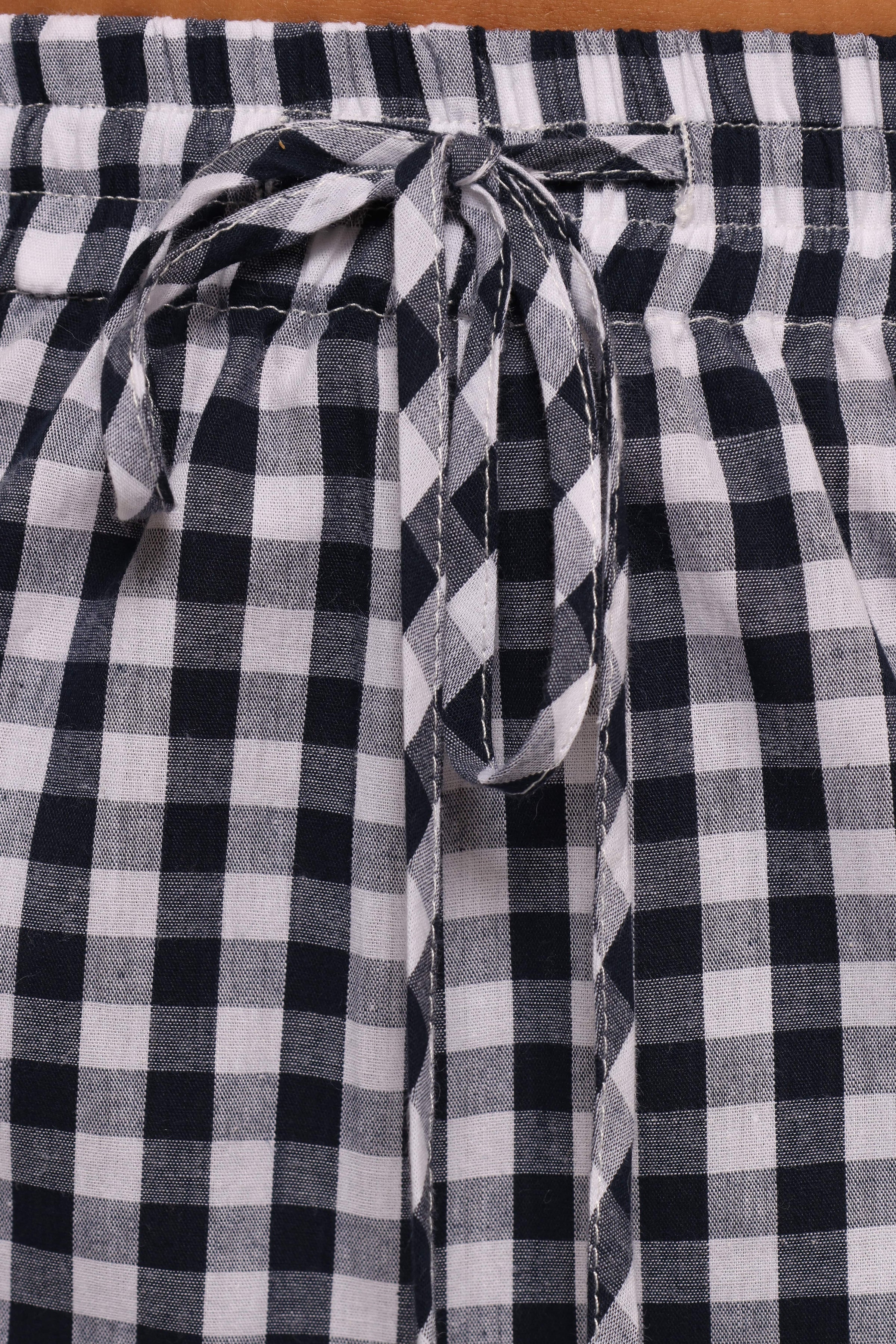 BOTTOMS Dara Pant - Navy Gingham