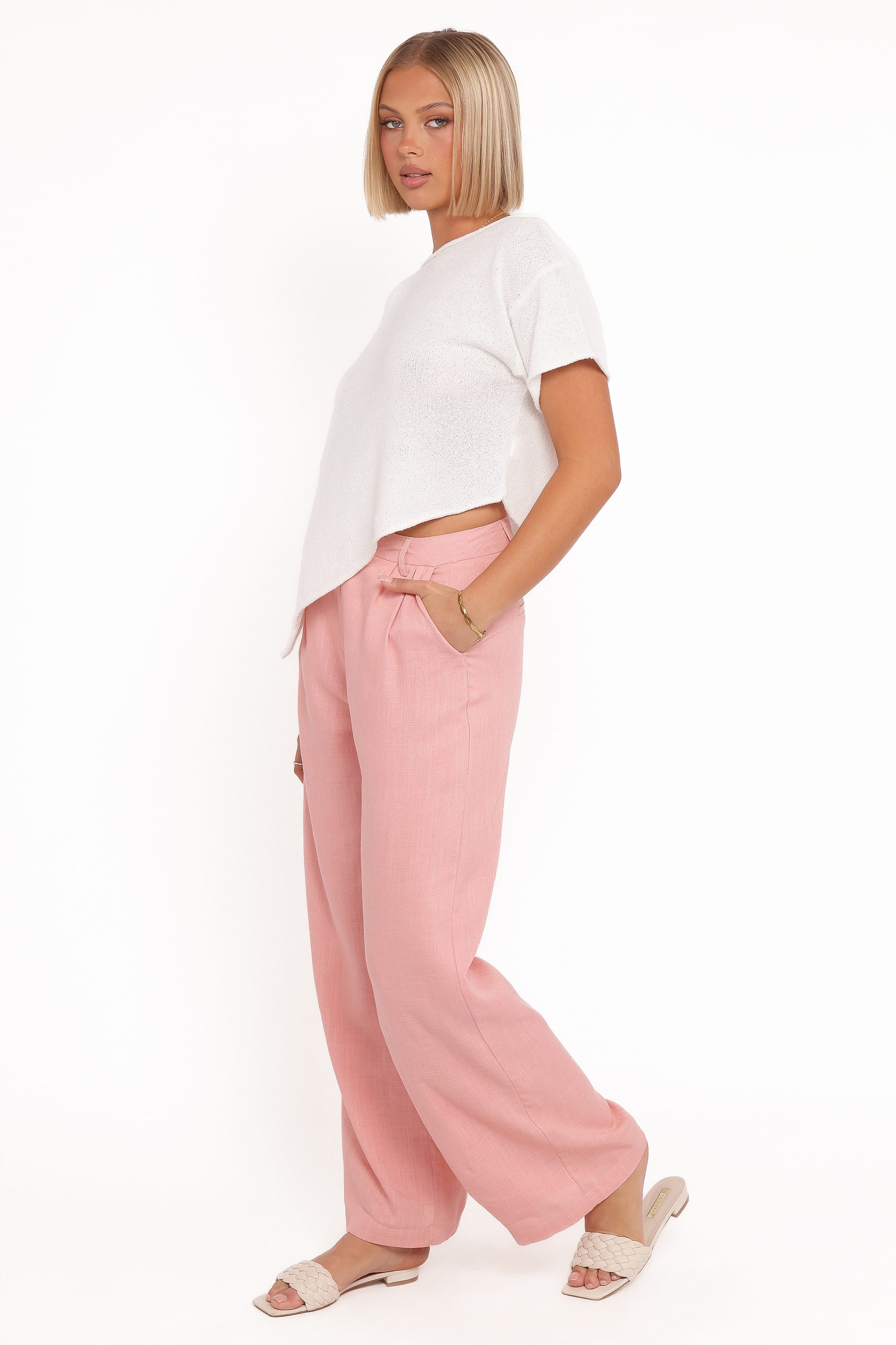 BOTTOMS Dean Linen Pants - Light Pink