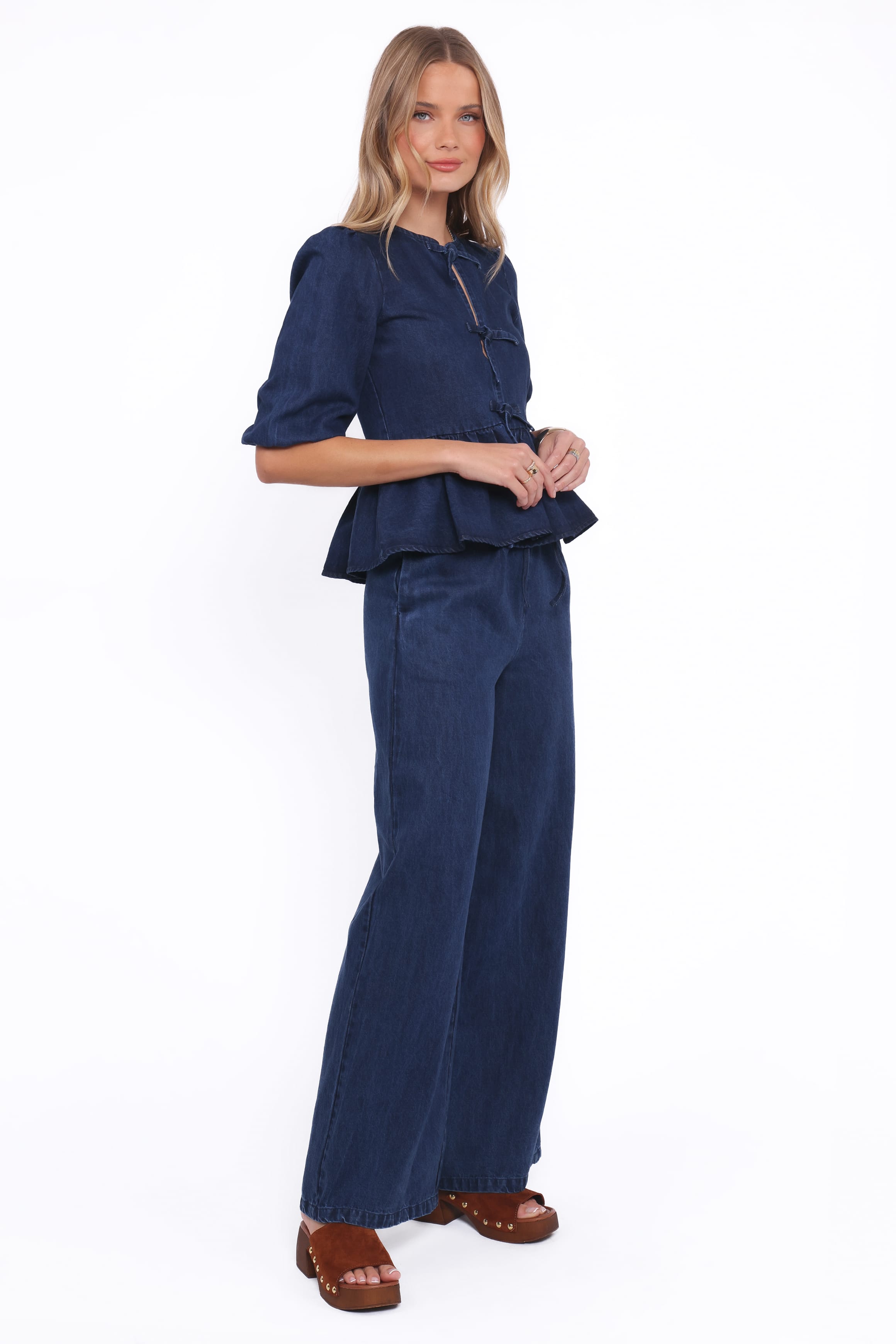 BOTTOMS Declan Chambray Pant - Mid Dark