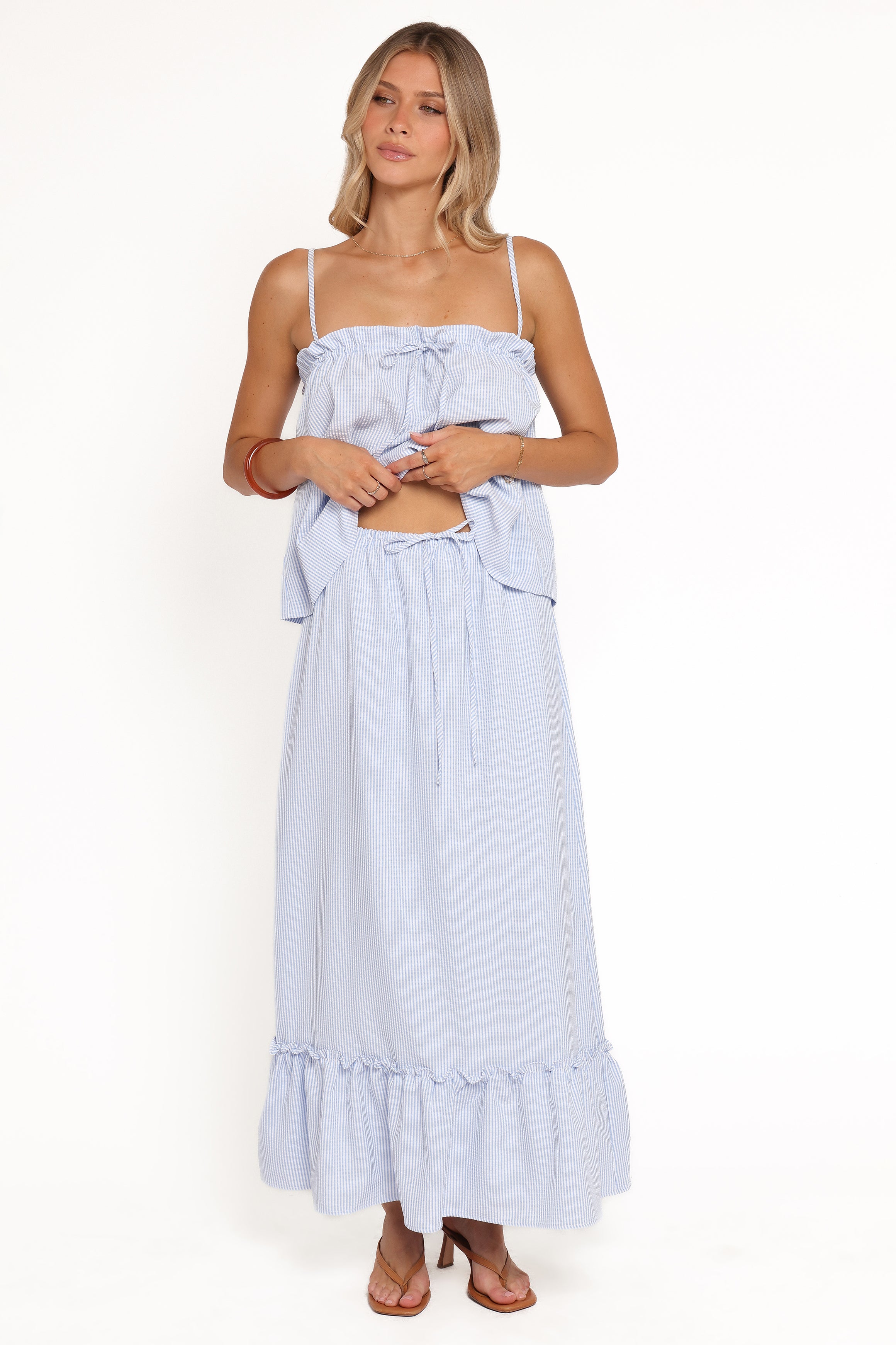 BOTTOMS Delyra Maxi Skirt - Blue Stripe