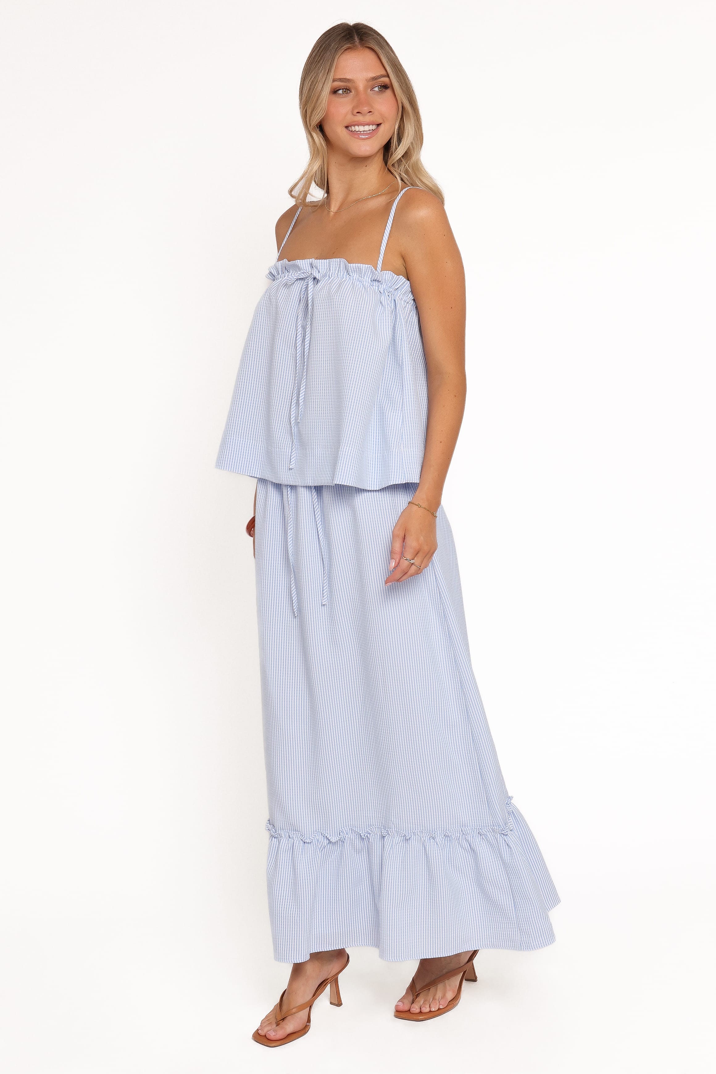 BOTTOMS Delyra Maxi Skirt - Blue Stripe