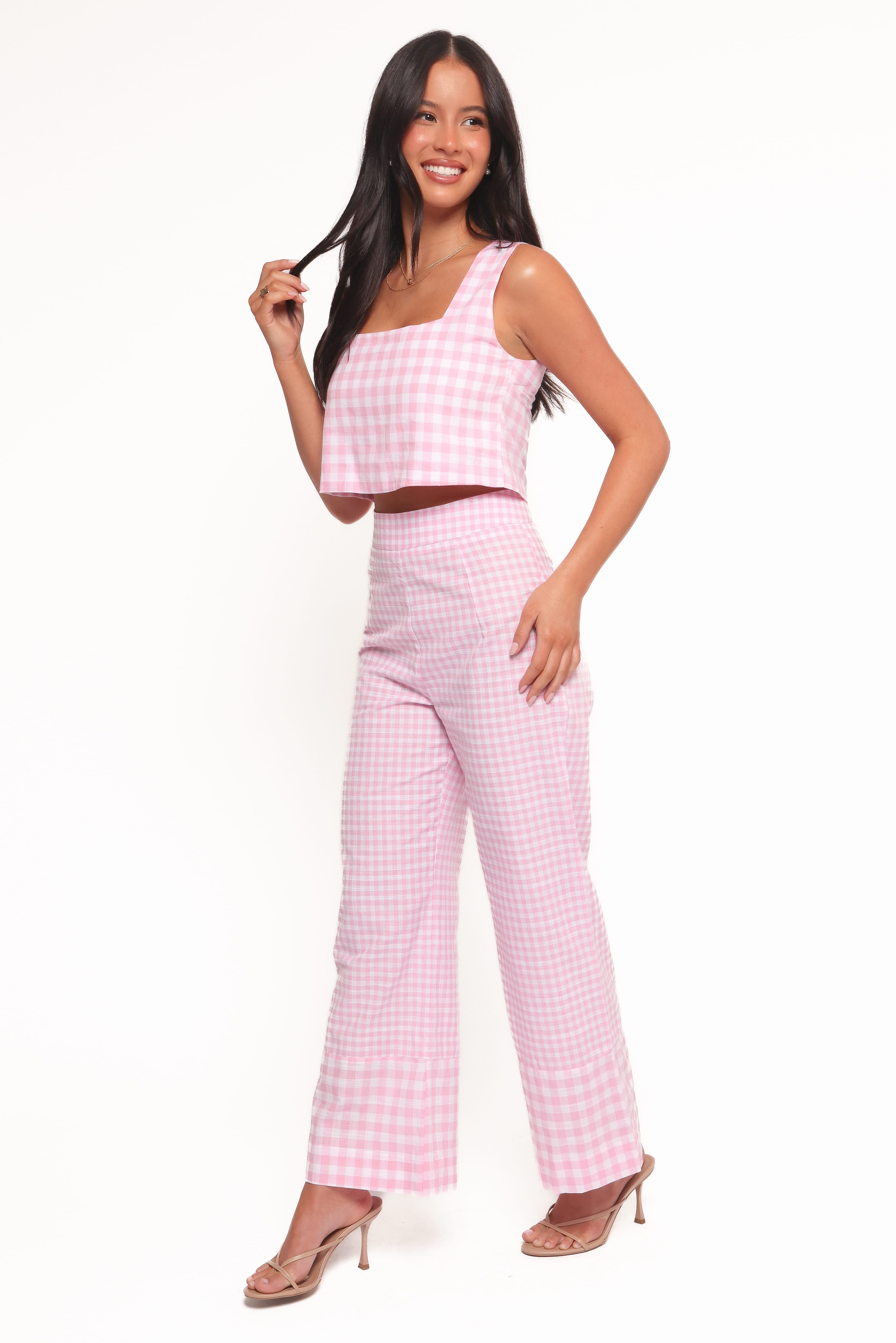 BOTTOMS Devlin Cotton Pant - Pink Gingham