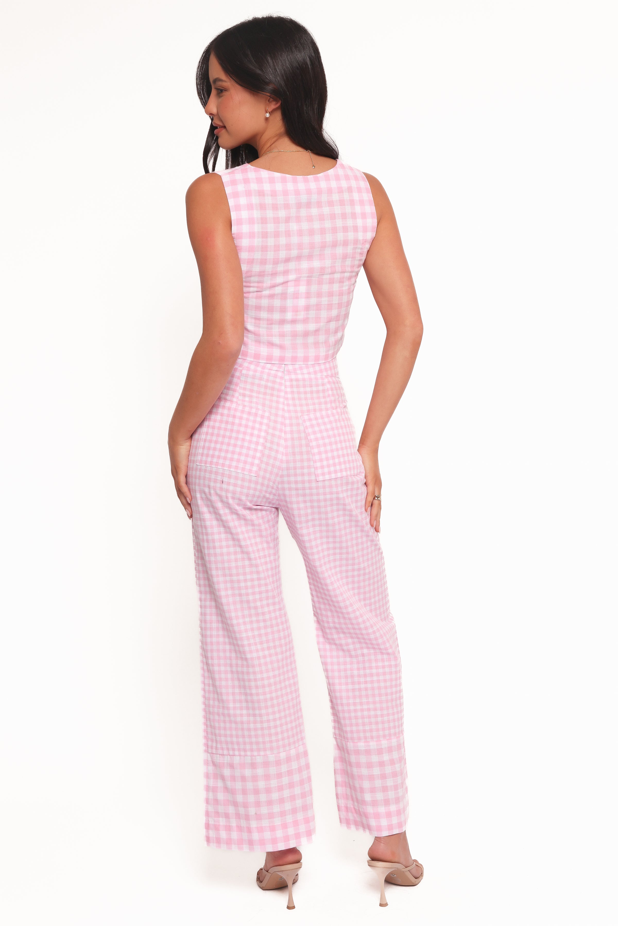 BOTTOMS Devlin Cotton Pant - Pink Gingham