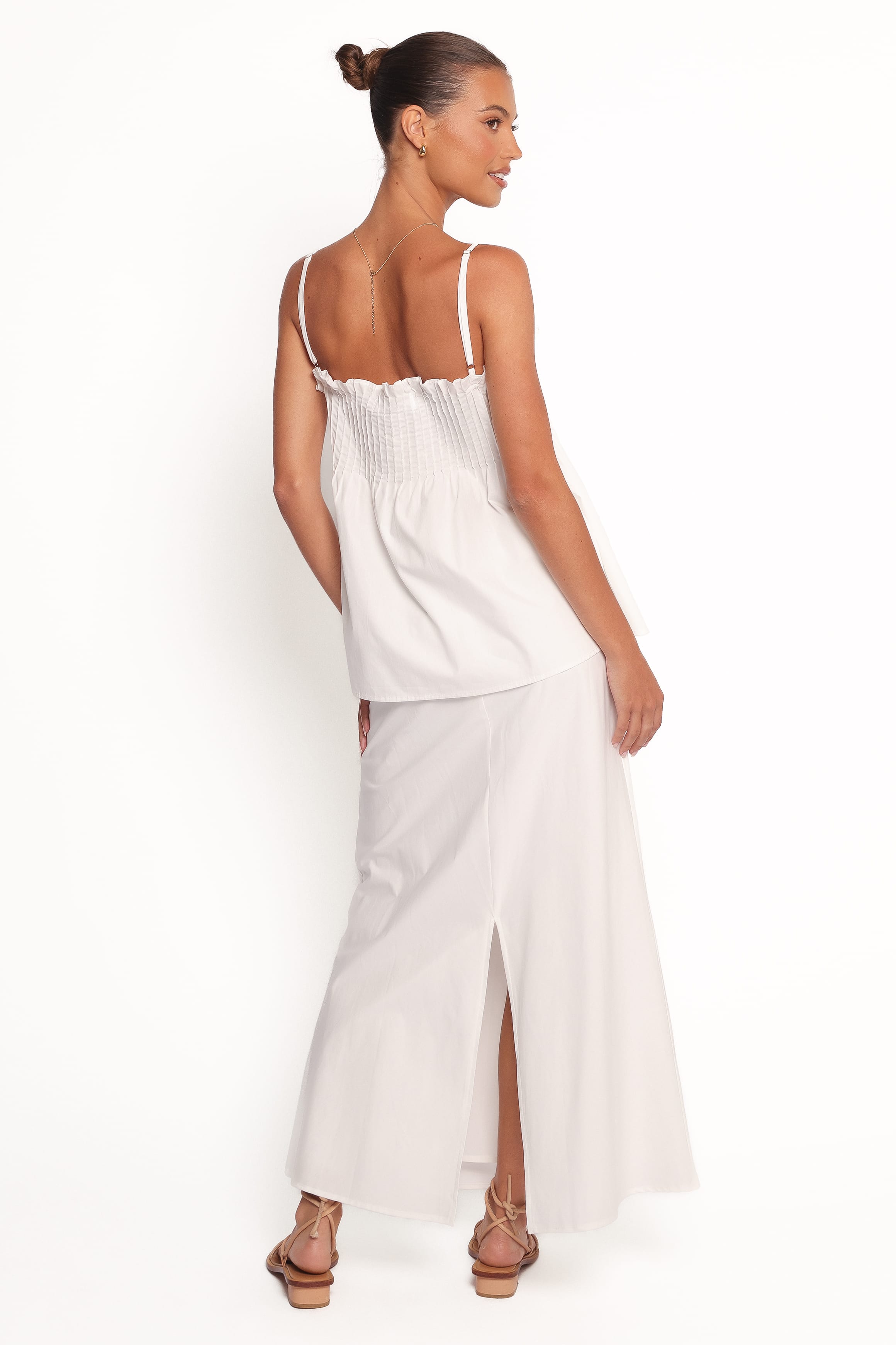 BOTTOMS Elena Cotton Maxi Skirt - White