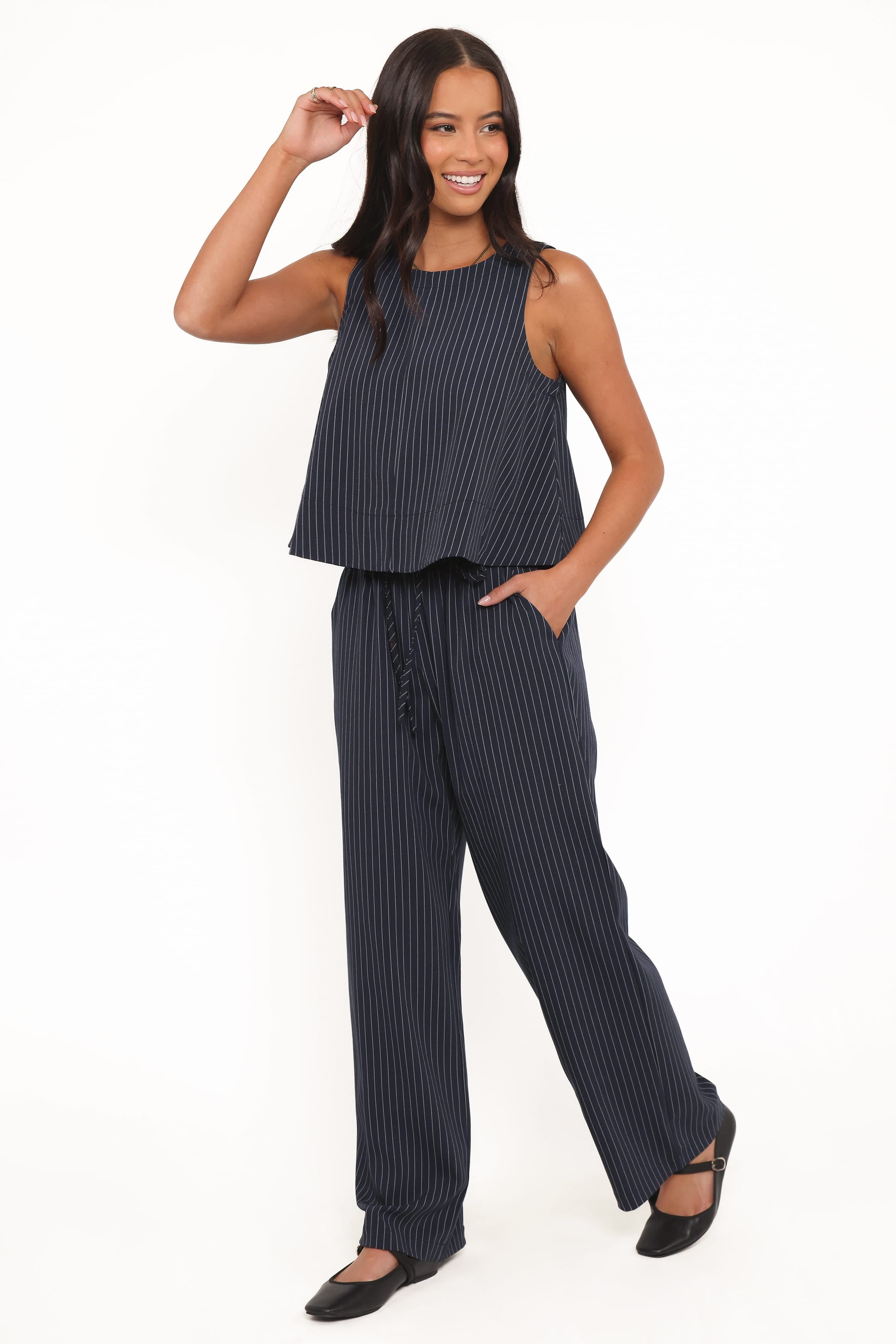 BOTTOMS Elijah Pants - Navy White Stripe