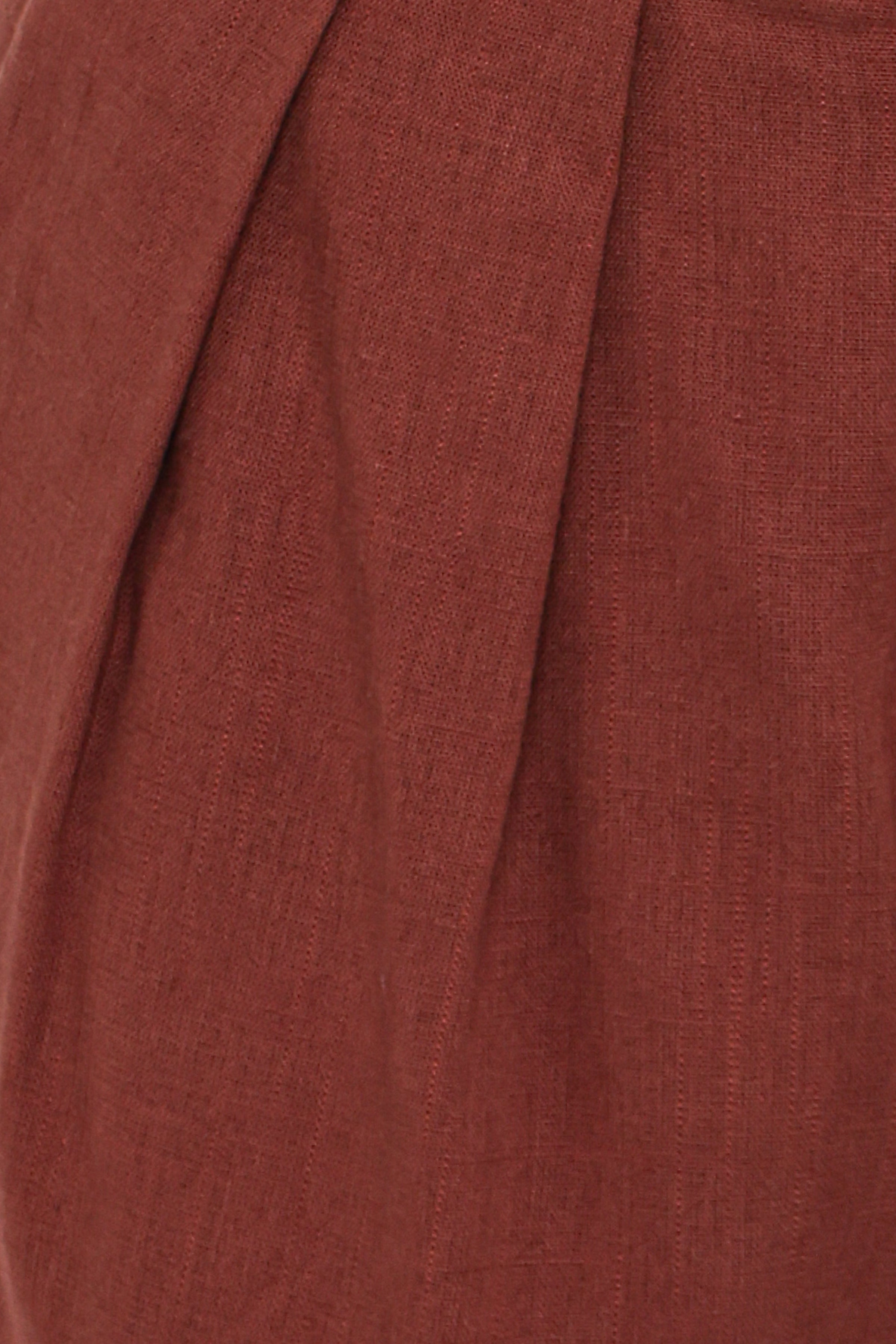 BOTTOMS Elinor Cuffed Linen Short - Brown