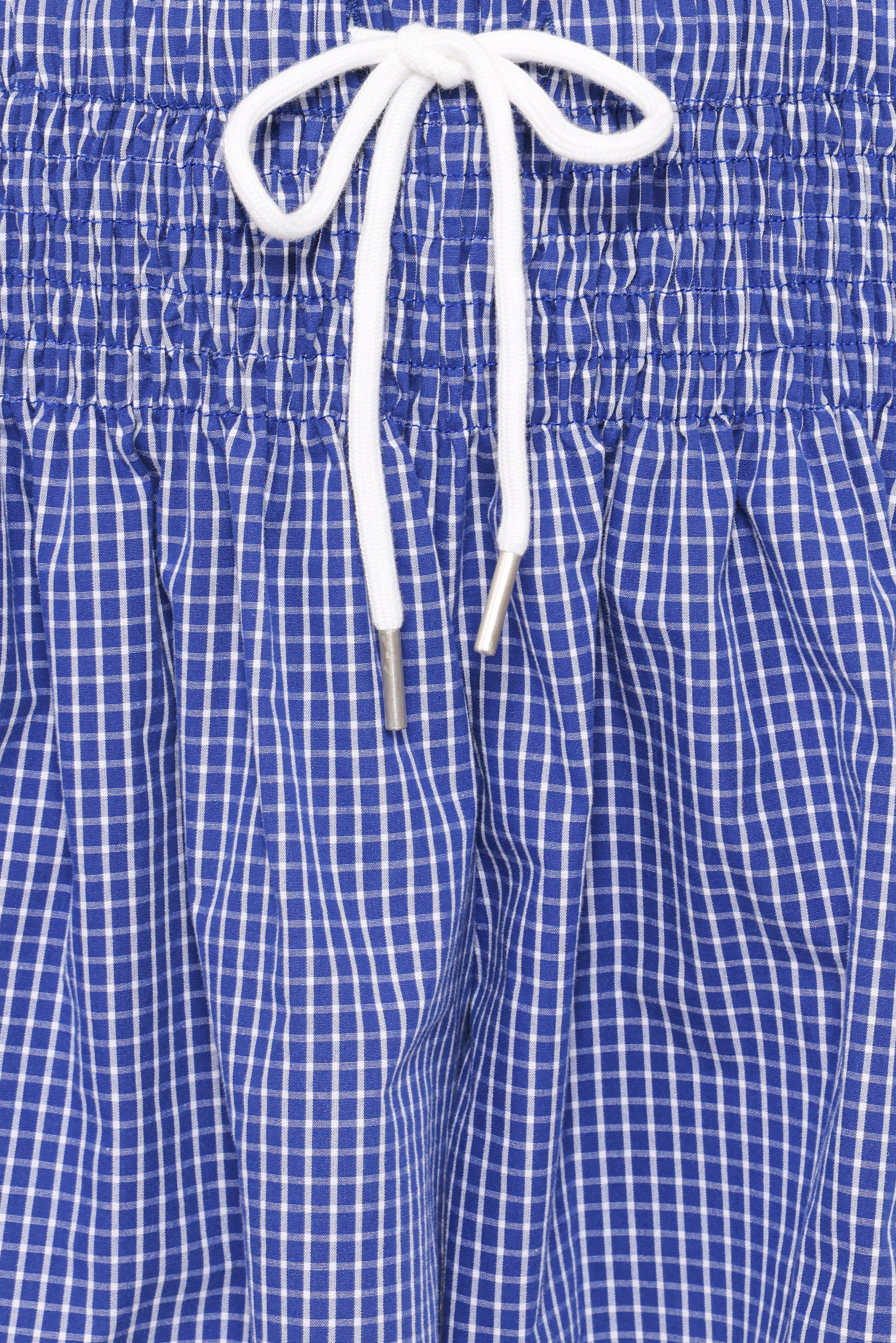 BOTTOMS Ella Shirred Waist Shorts - Blue Gingham