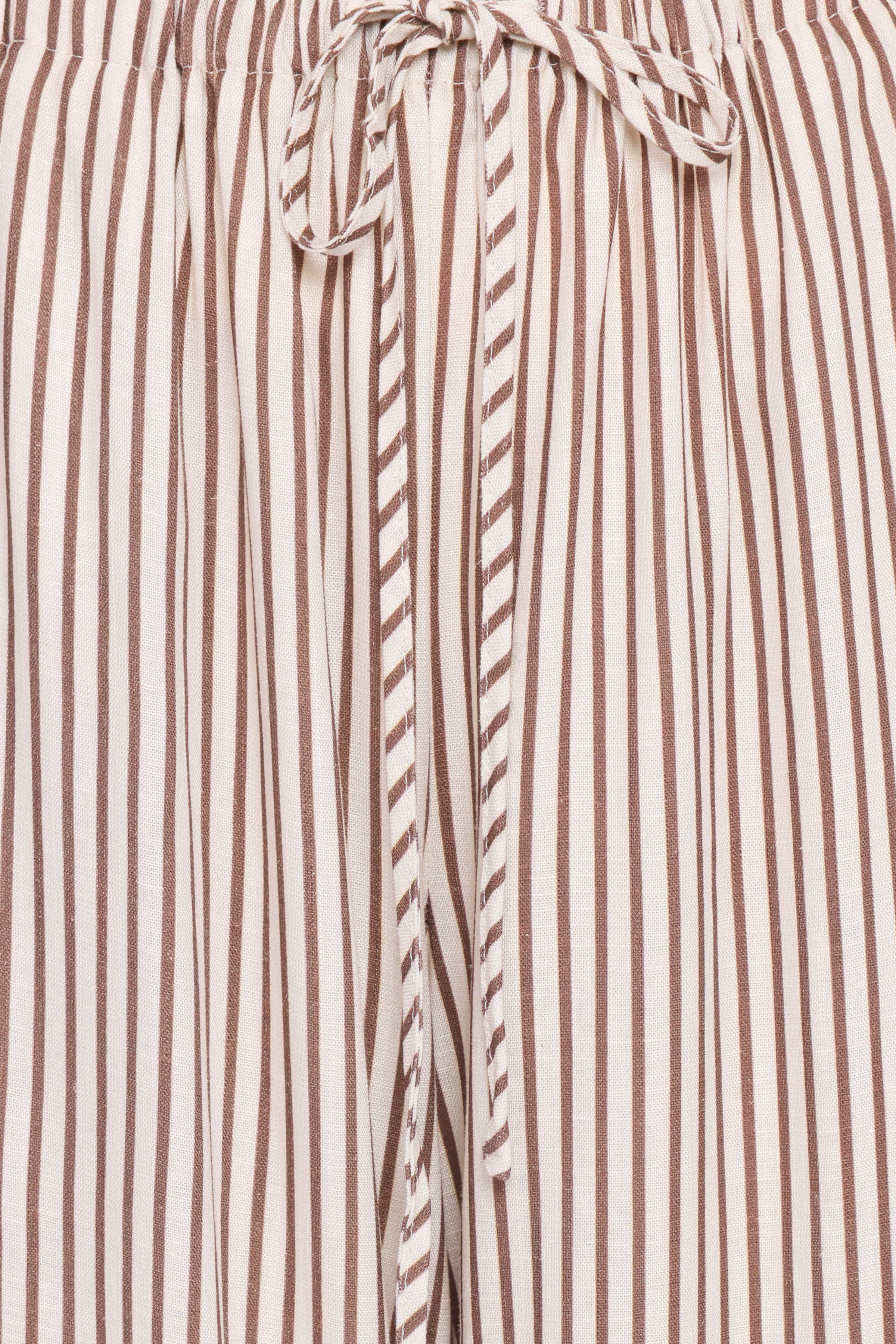 BOTTOMS Elowen Wide Leg Pants - Brown Stripe
