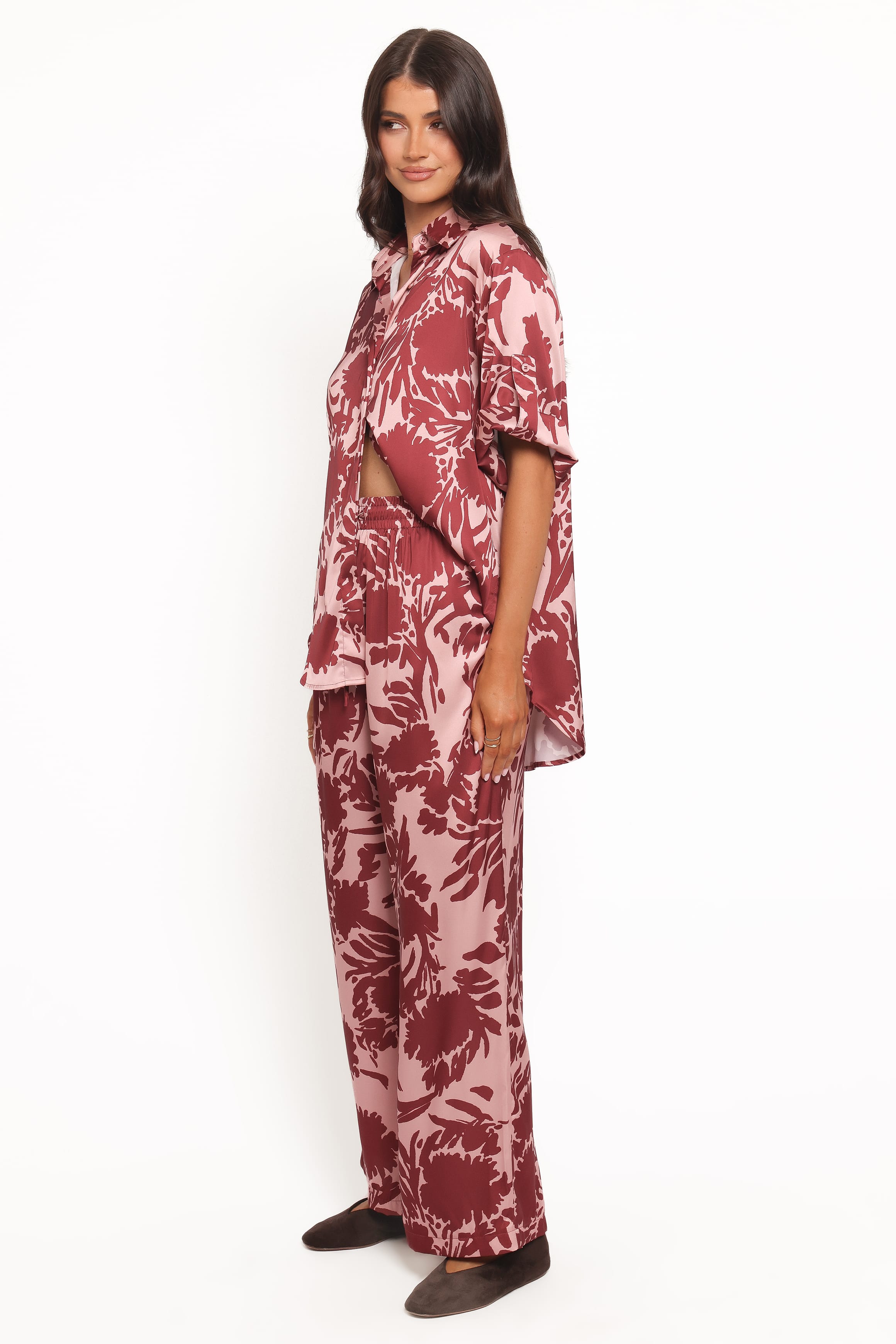 BOTTOMS Elysia Pants - Pink Burgundy