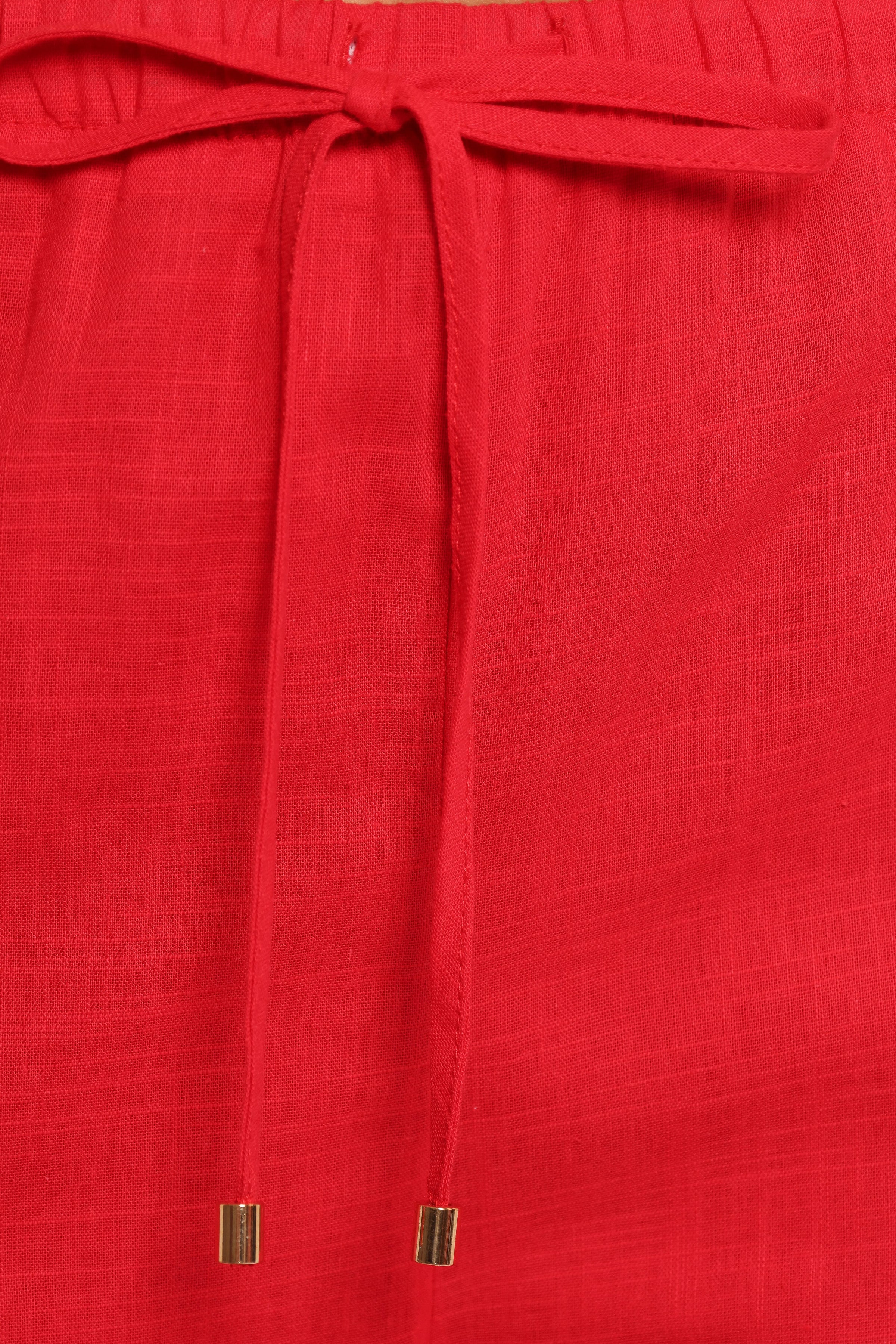 BOTTOMS Ember Cotton Pants - Red