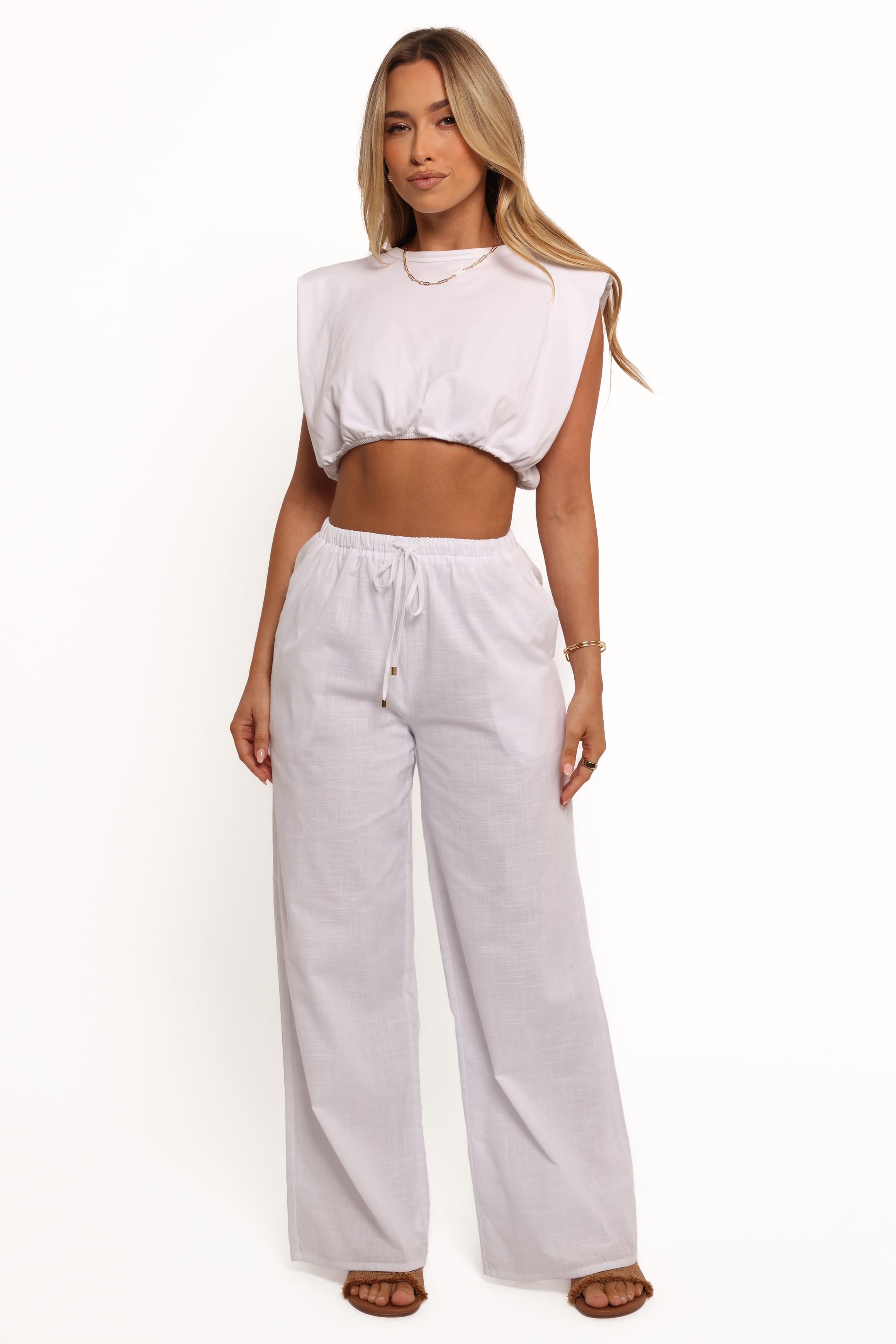 BOTTOMS Ember Cotton Pants - White