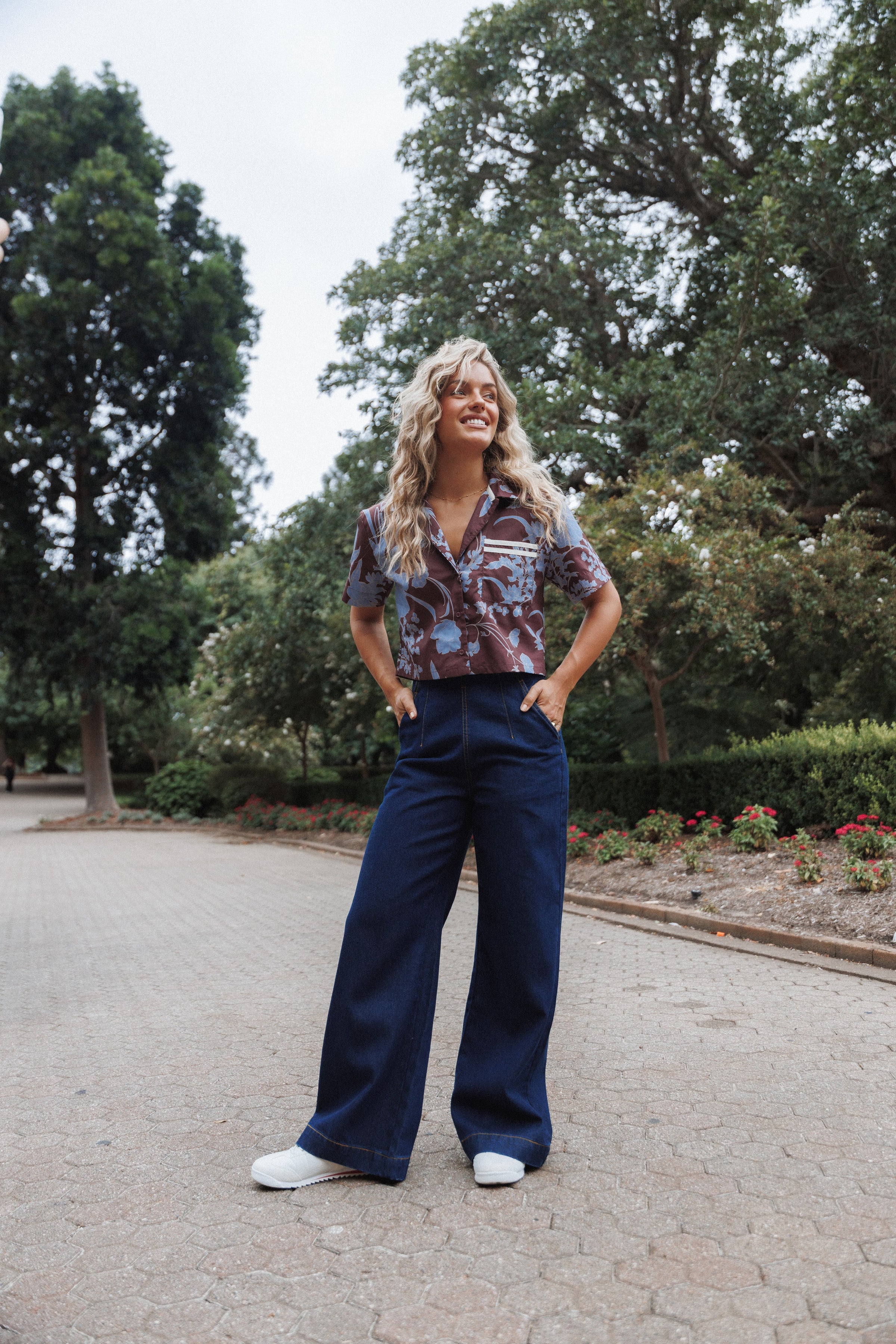 BOTTOMS Evandra Straight Leg Denim Trouser Pant - Indigo