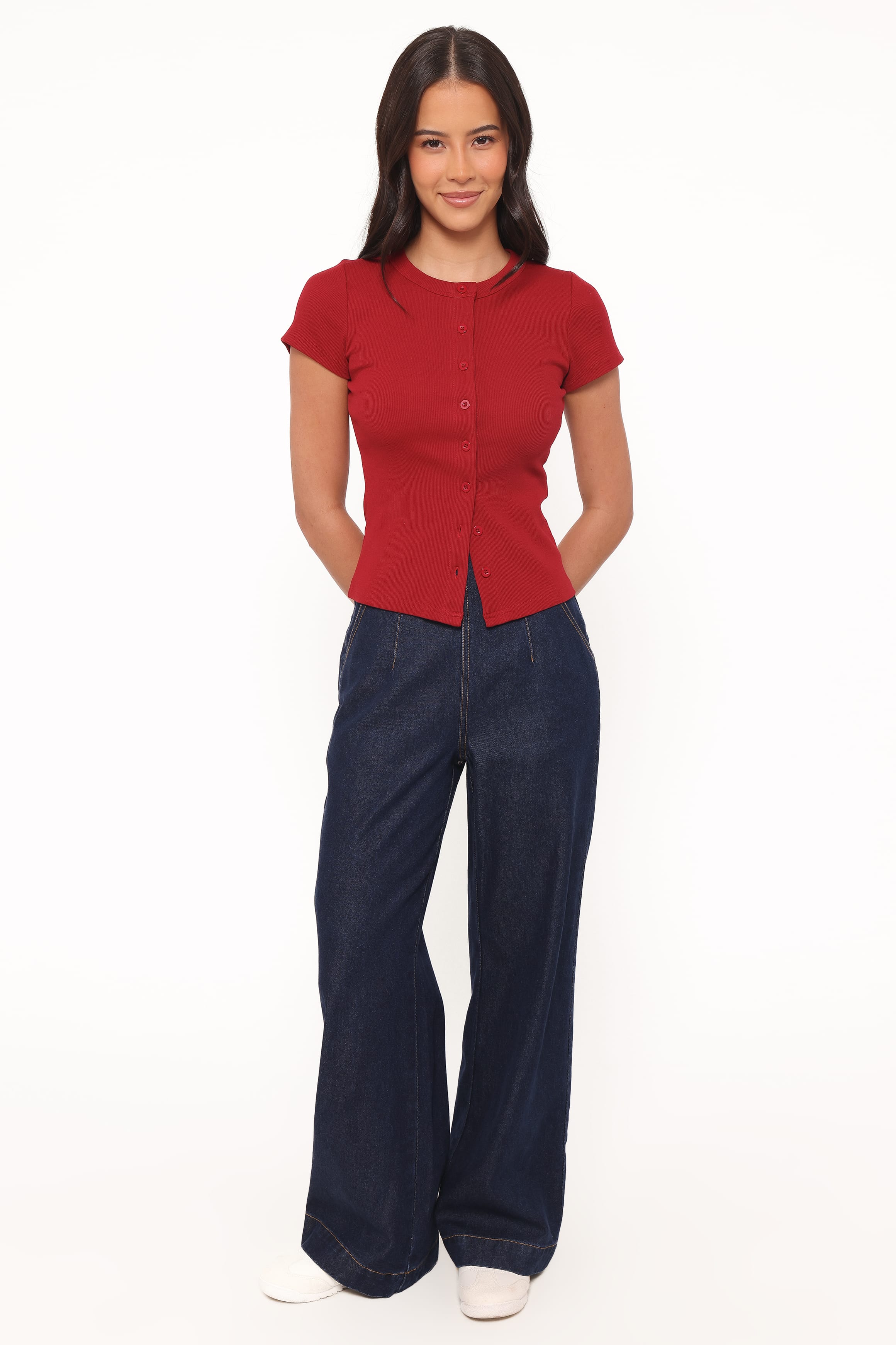 BOTTOMS Evandra Straight Leg Denim Trouser Pant - Indigo
