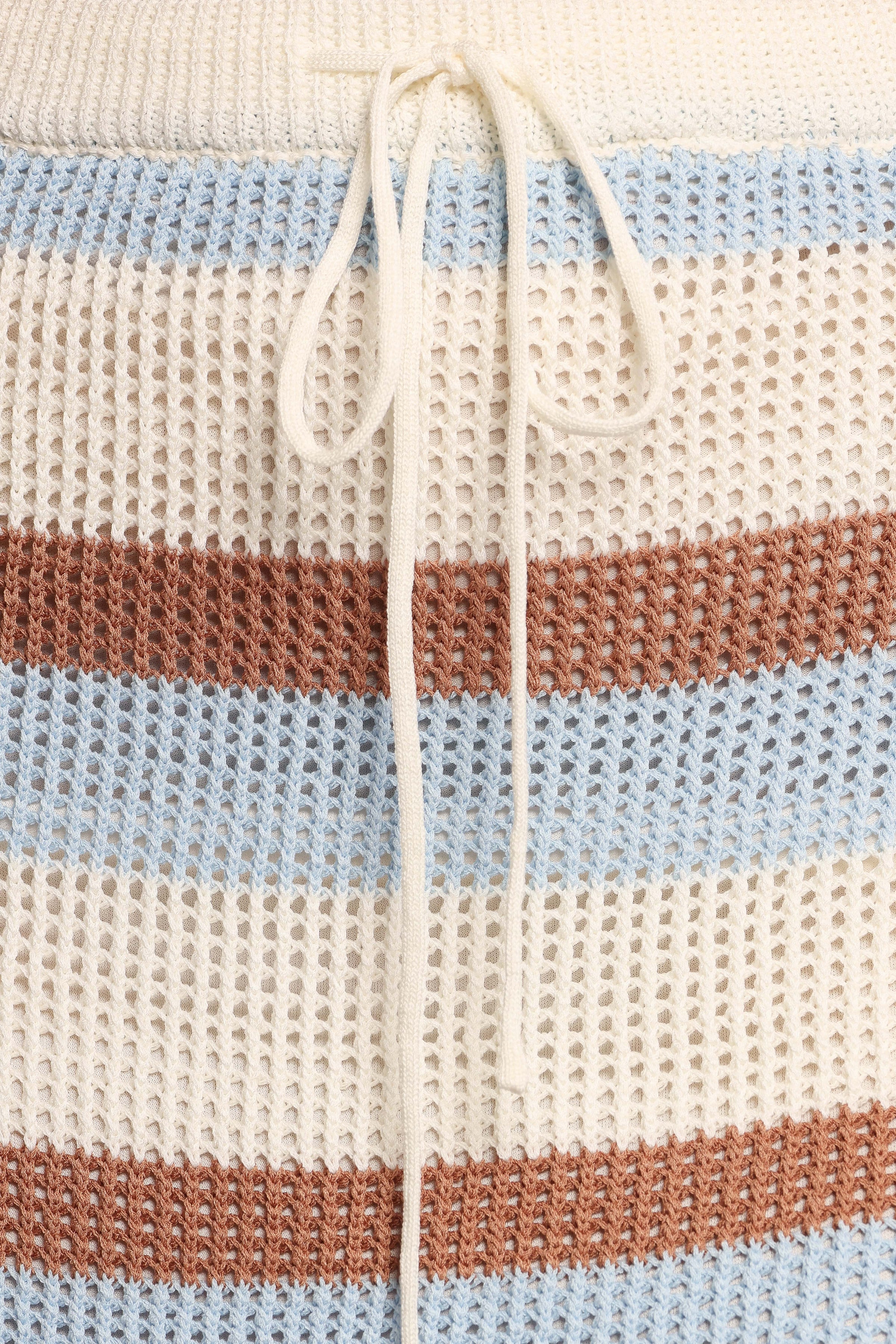 BOTTOMS Fawn Knit Mini Skirt - Tan Blue