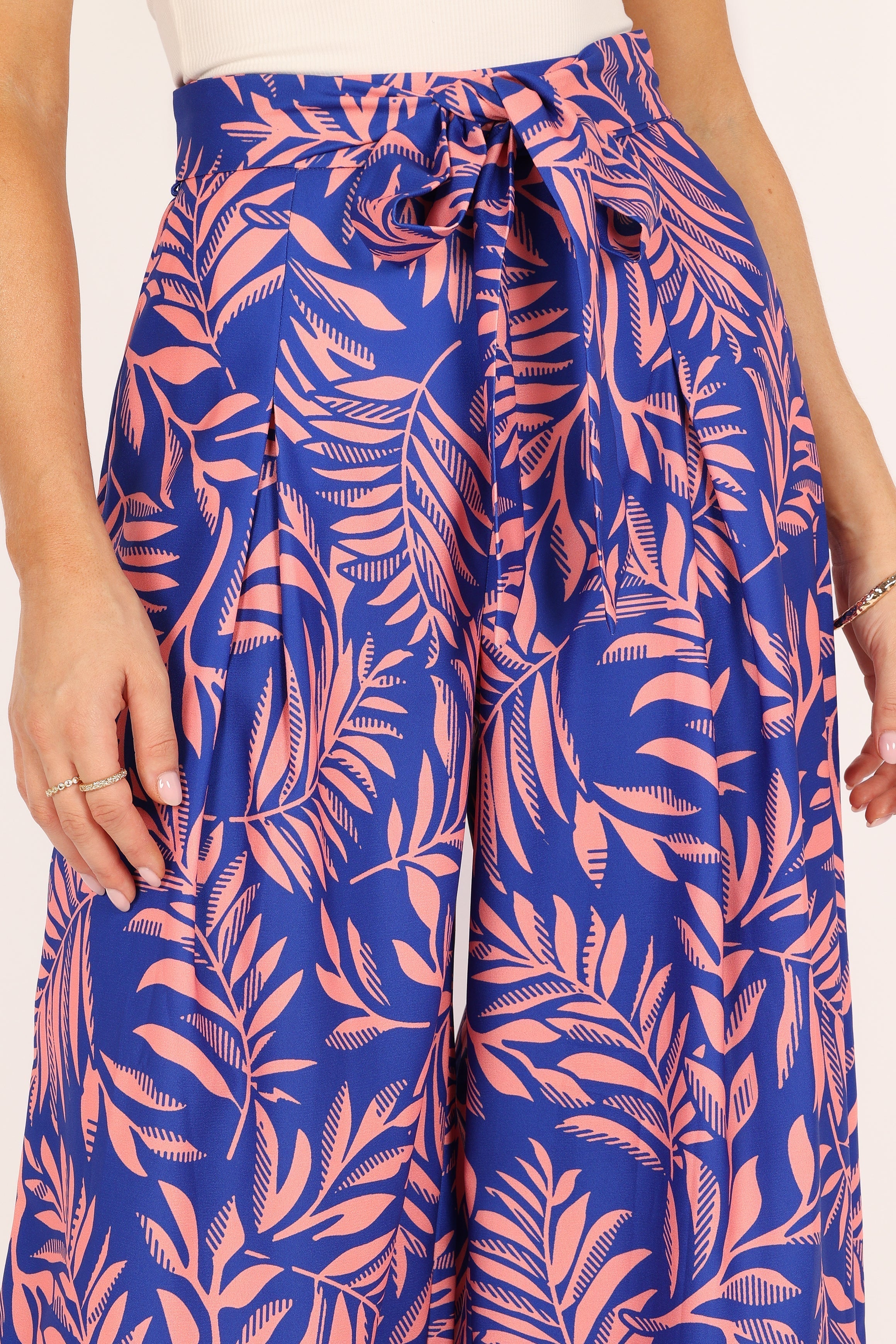 BOTTOMS @Felicity Wide Leg Pant - Blue